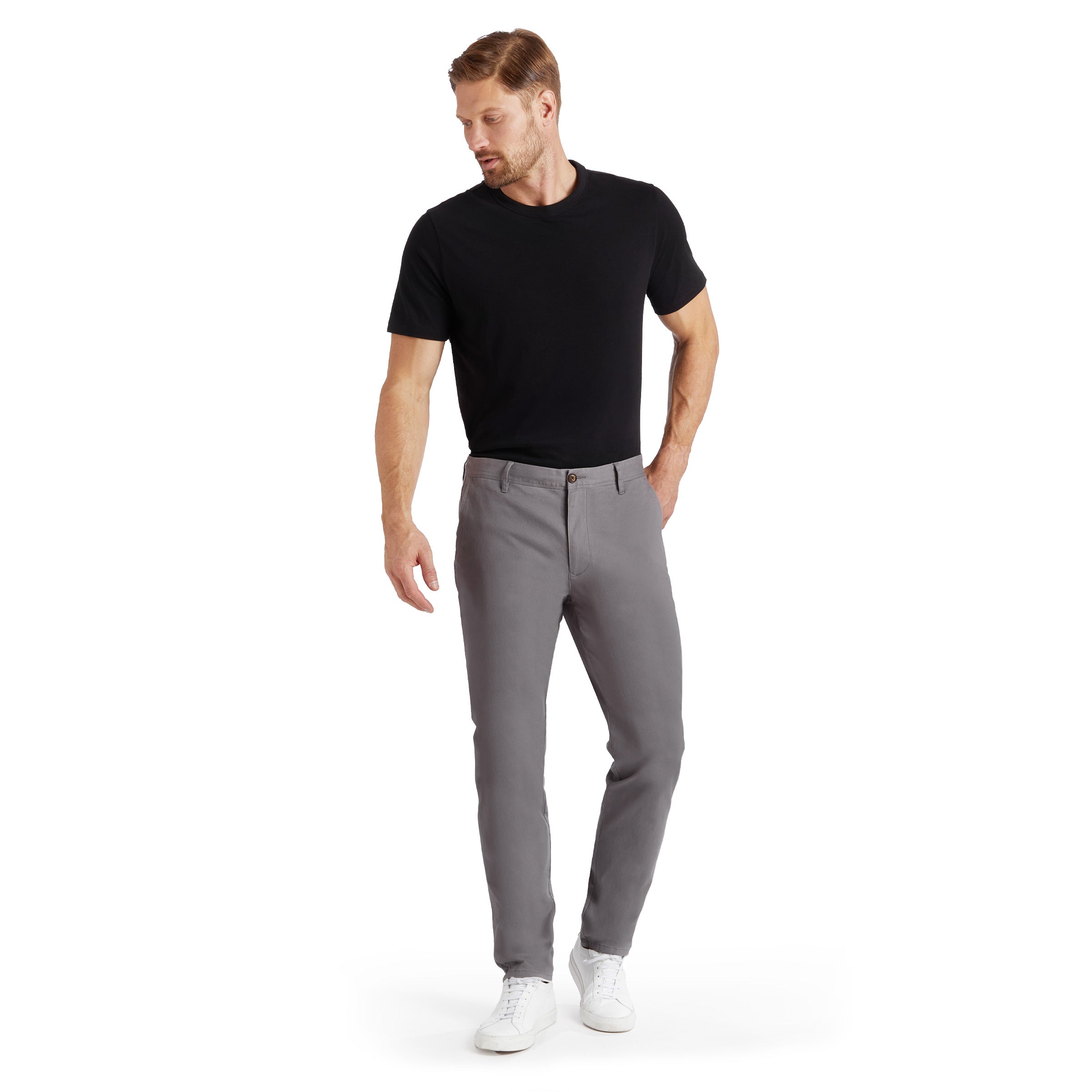 Men wearing Bleu Graphite The Twill Chino Charles