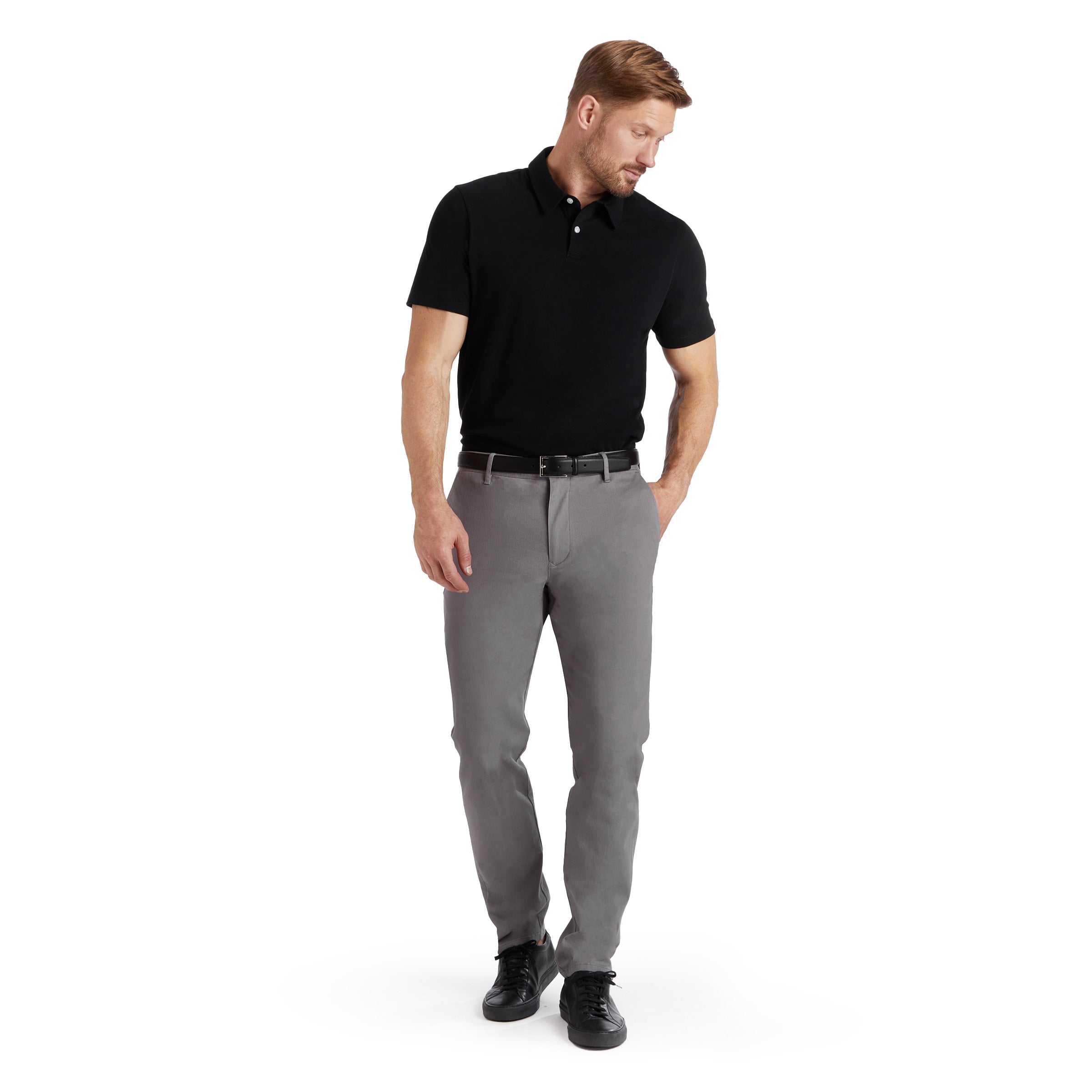 Men wearing Gray Twill Chino Charles