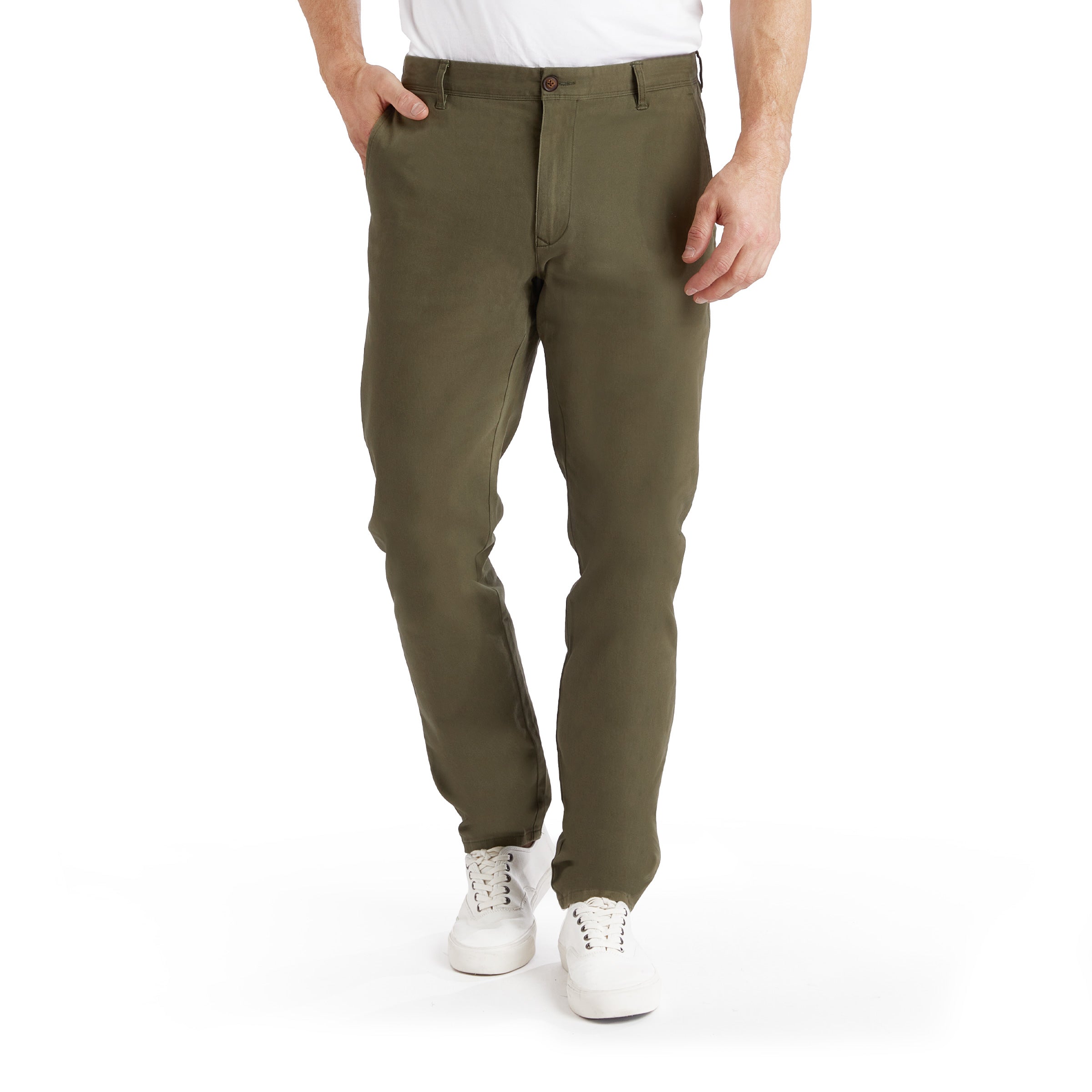 Men wearing Verde Twill Chino Charles