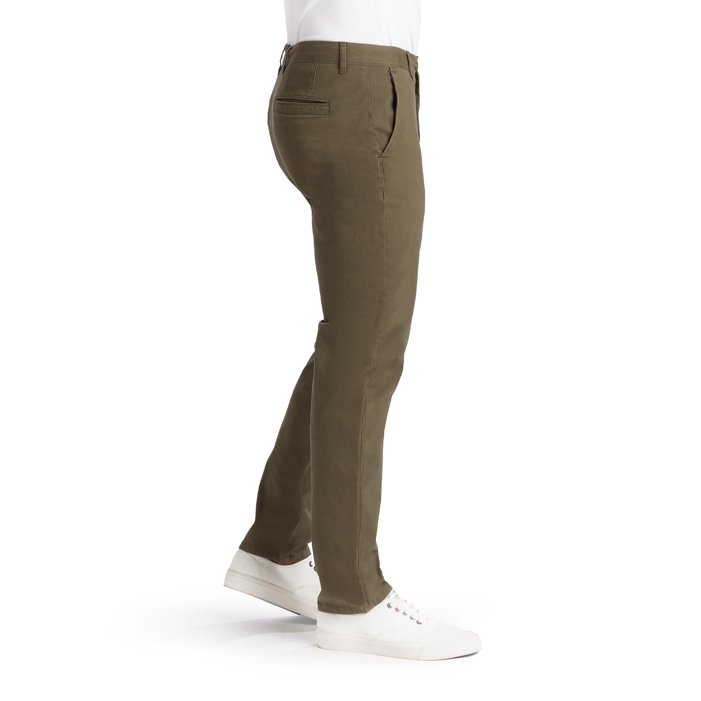 Men wearing Green Twill Chino Charles