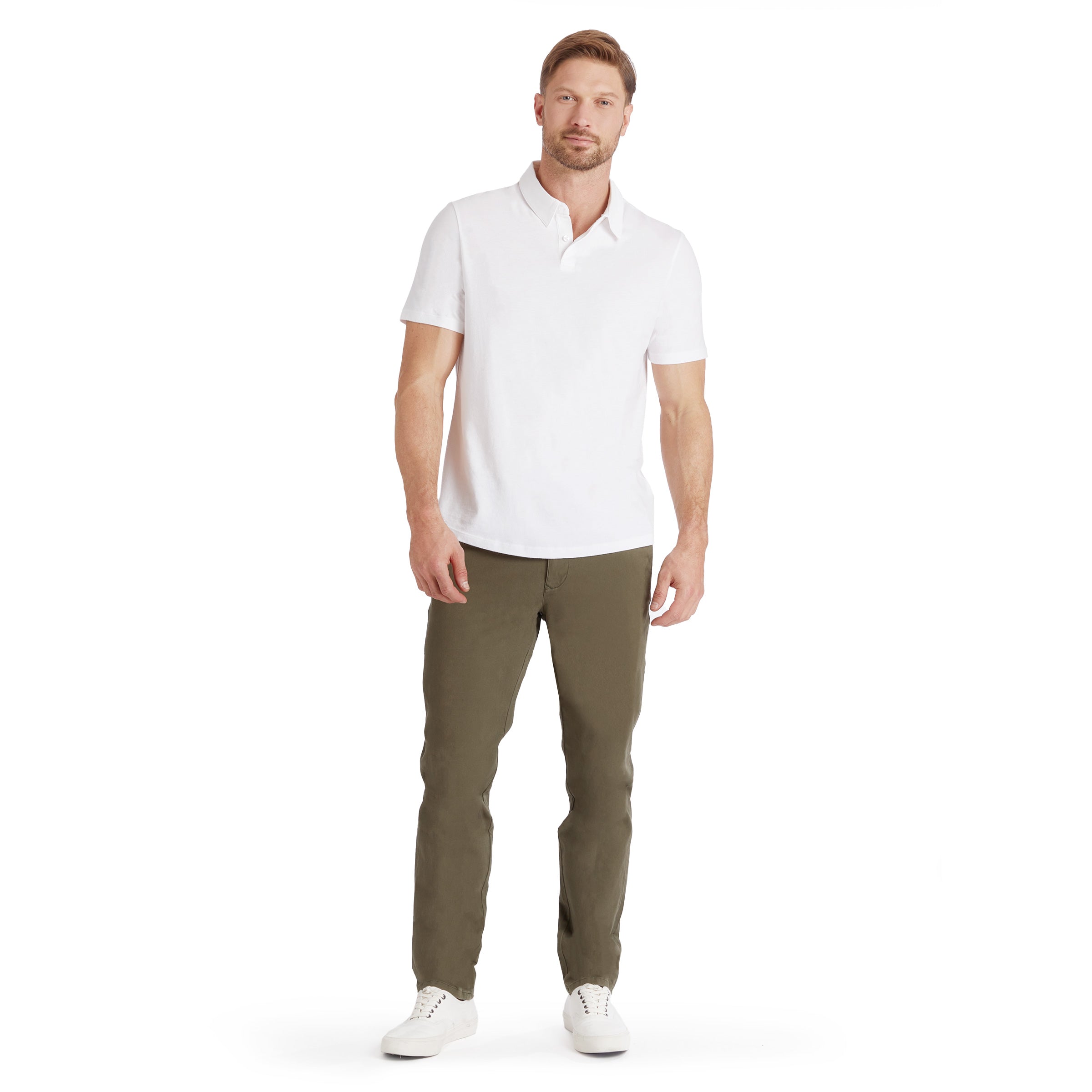 Men wearing Vert Twill Chino Charles