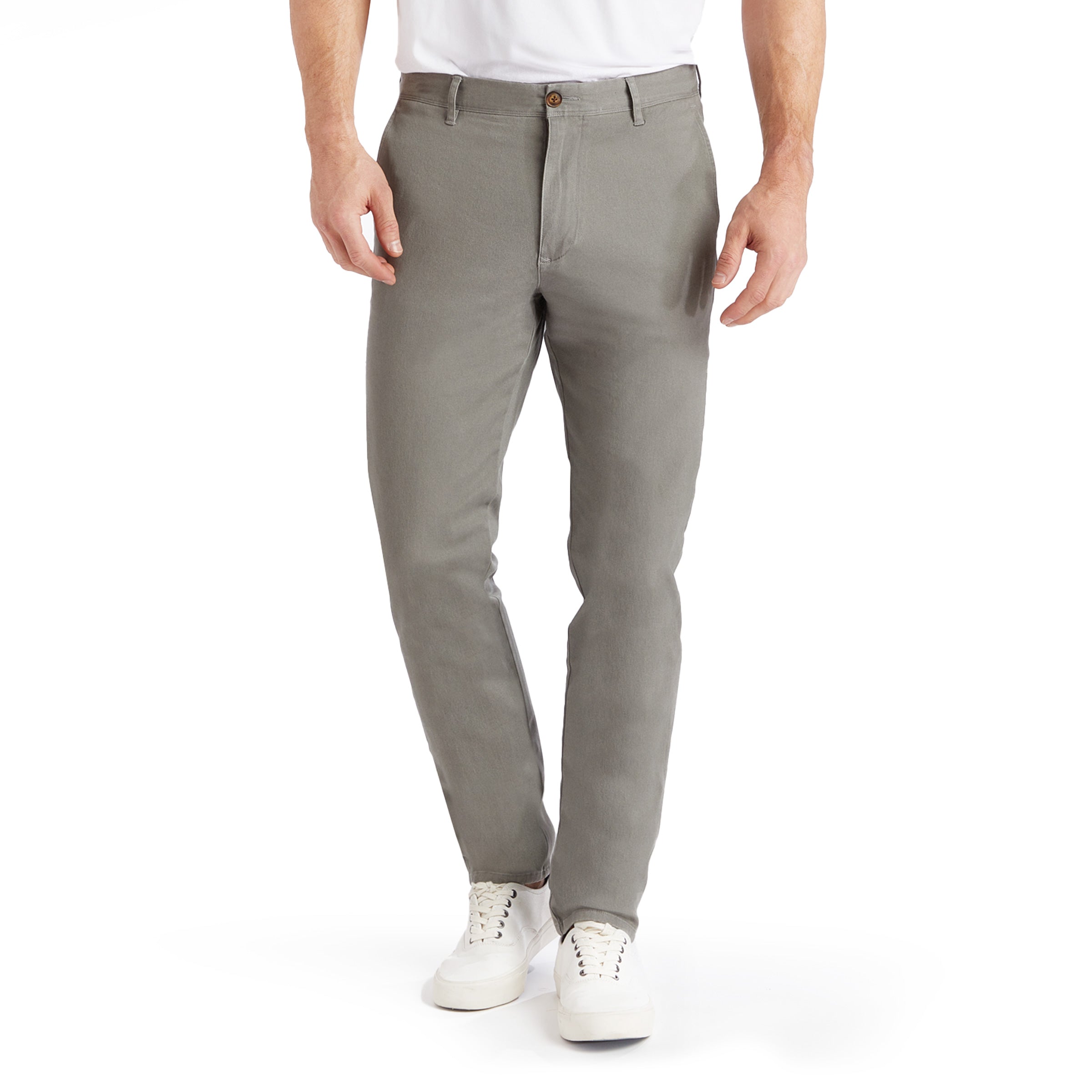 Men wearing Light Gray Twill Chino Charles