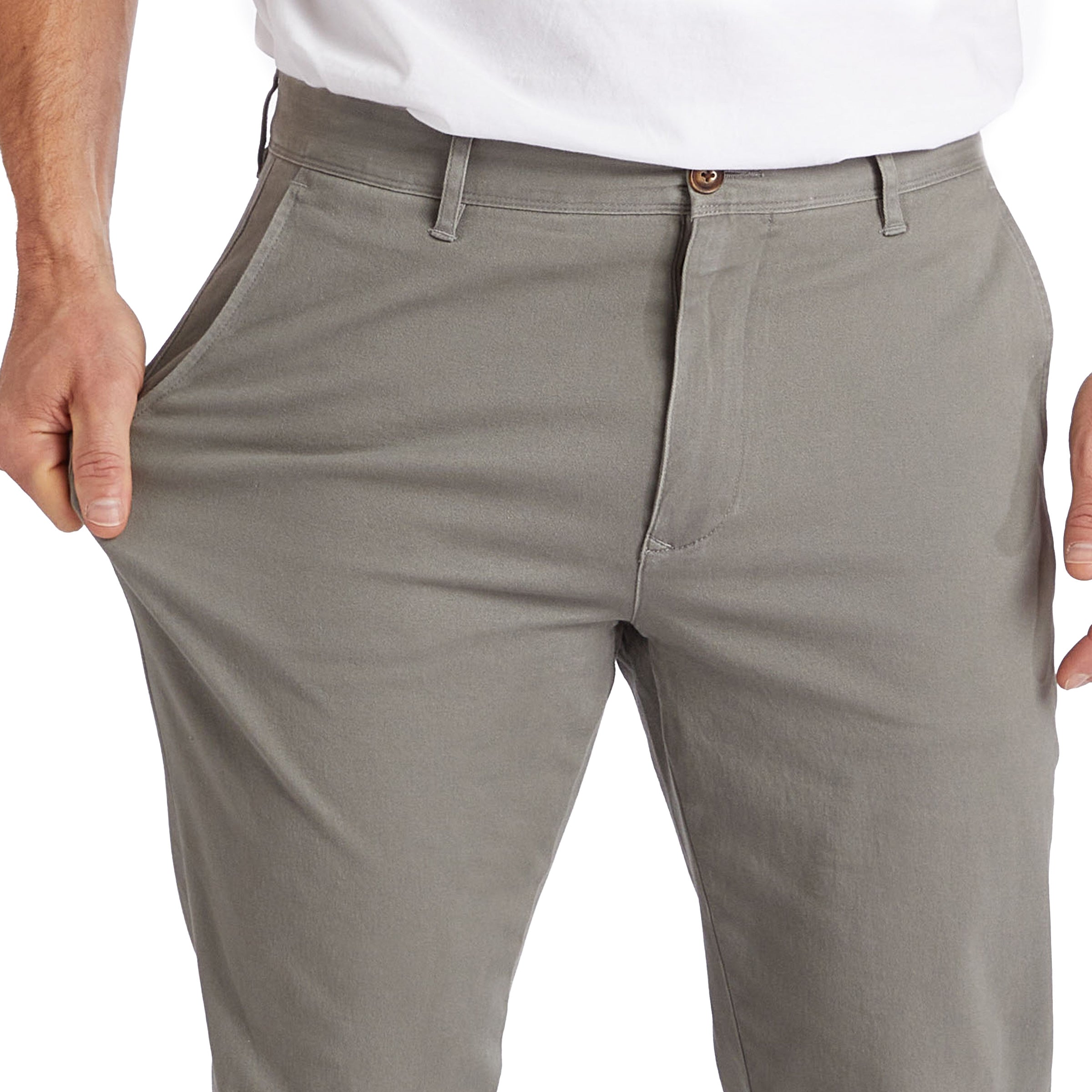 Men wearing Light Gray The Twill Chino Charles