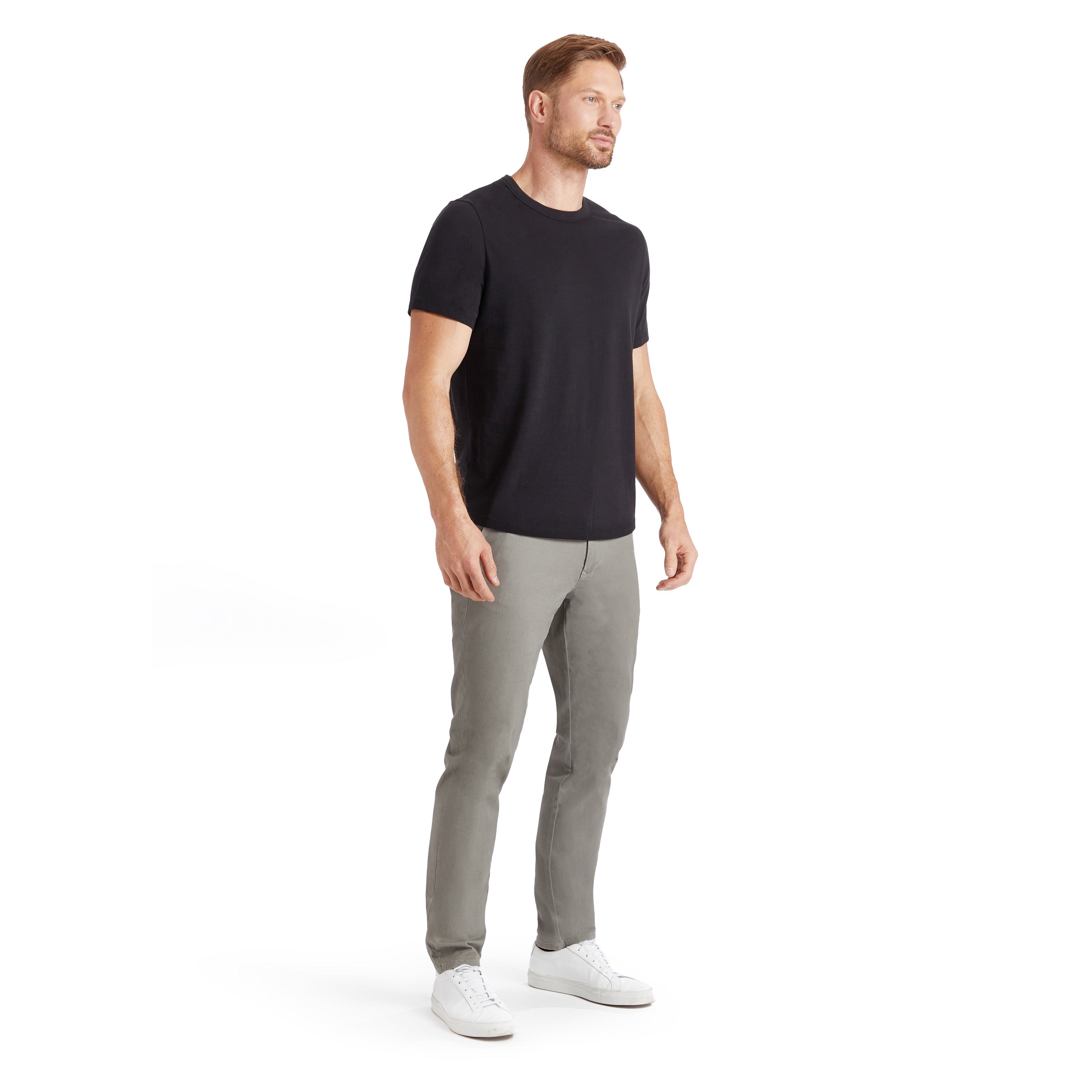 Men wearing Light Gray Twill Chino Charles