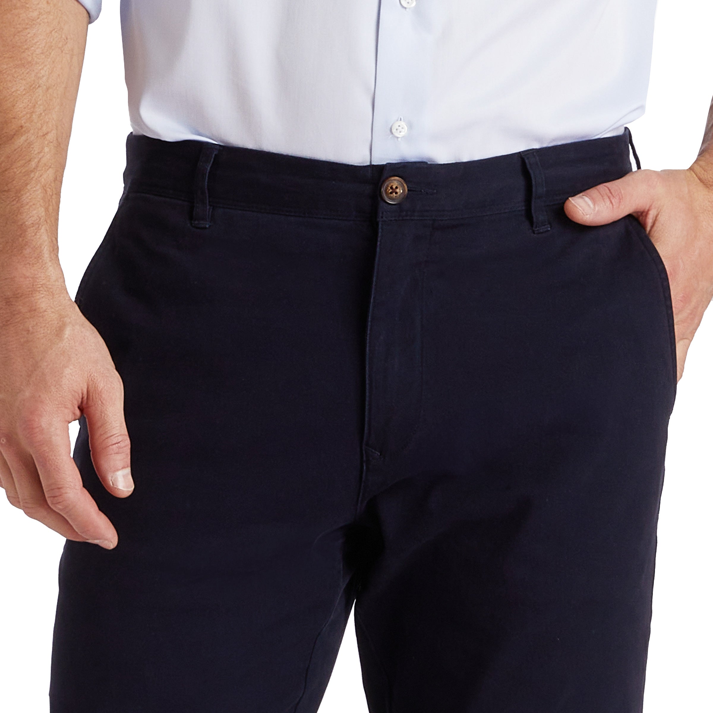 Men wearing Navy Twill Chino Charles