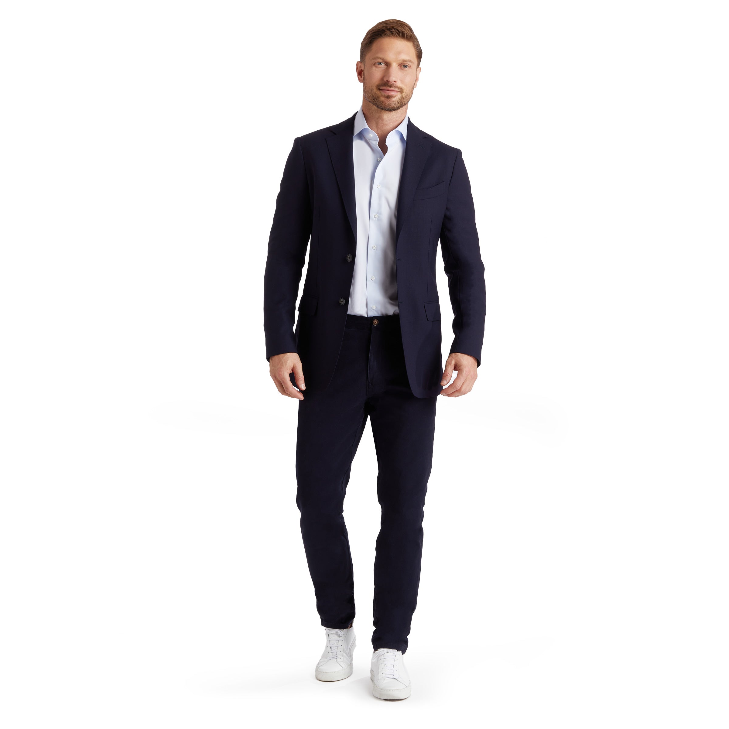 Men wearing Bleu marine Twill Chino Charles