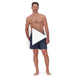 Men wearing Navy Swim Trunk