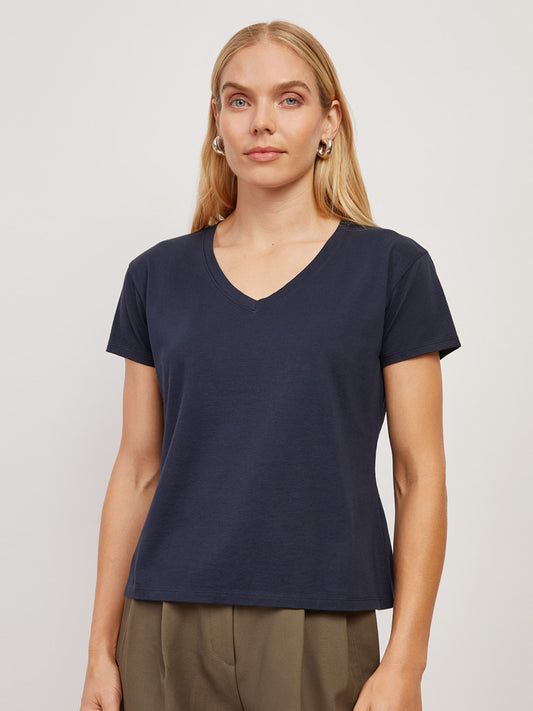 The Cotton Relaxed V-Neck Tee tees