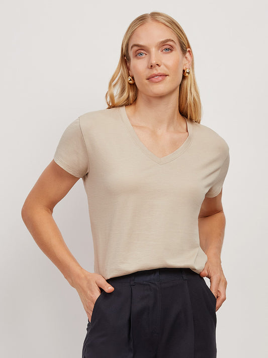 The Cotton Relaxed V-Neck Tee tees