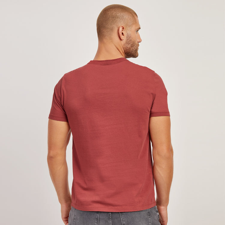 Men wearing Brick Red Classic Crew Driggs Tee