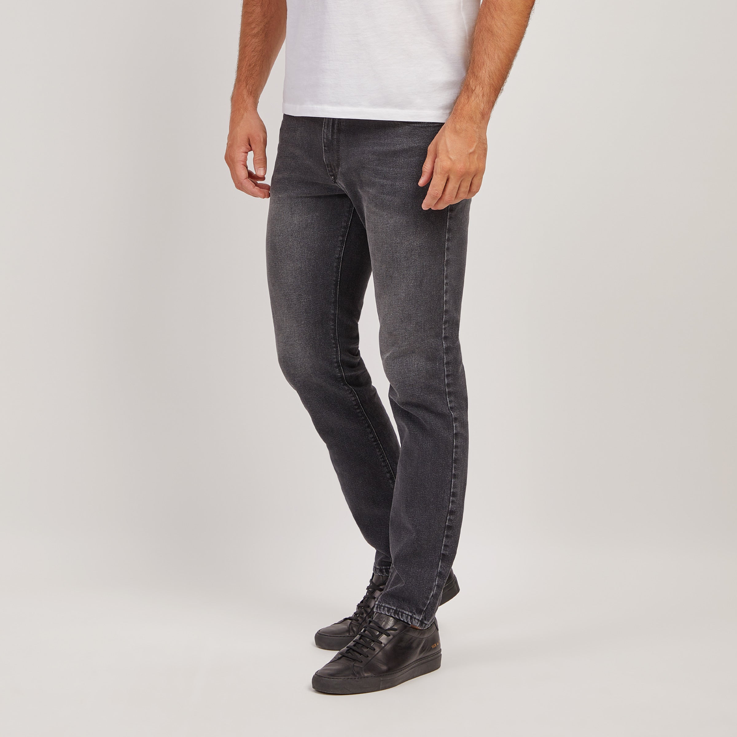 Men wearing Dark Gray Slim Allen Jeans