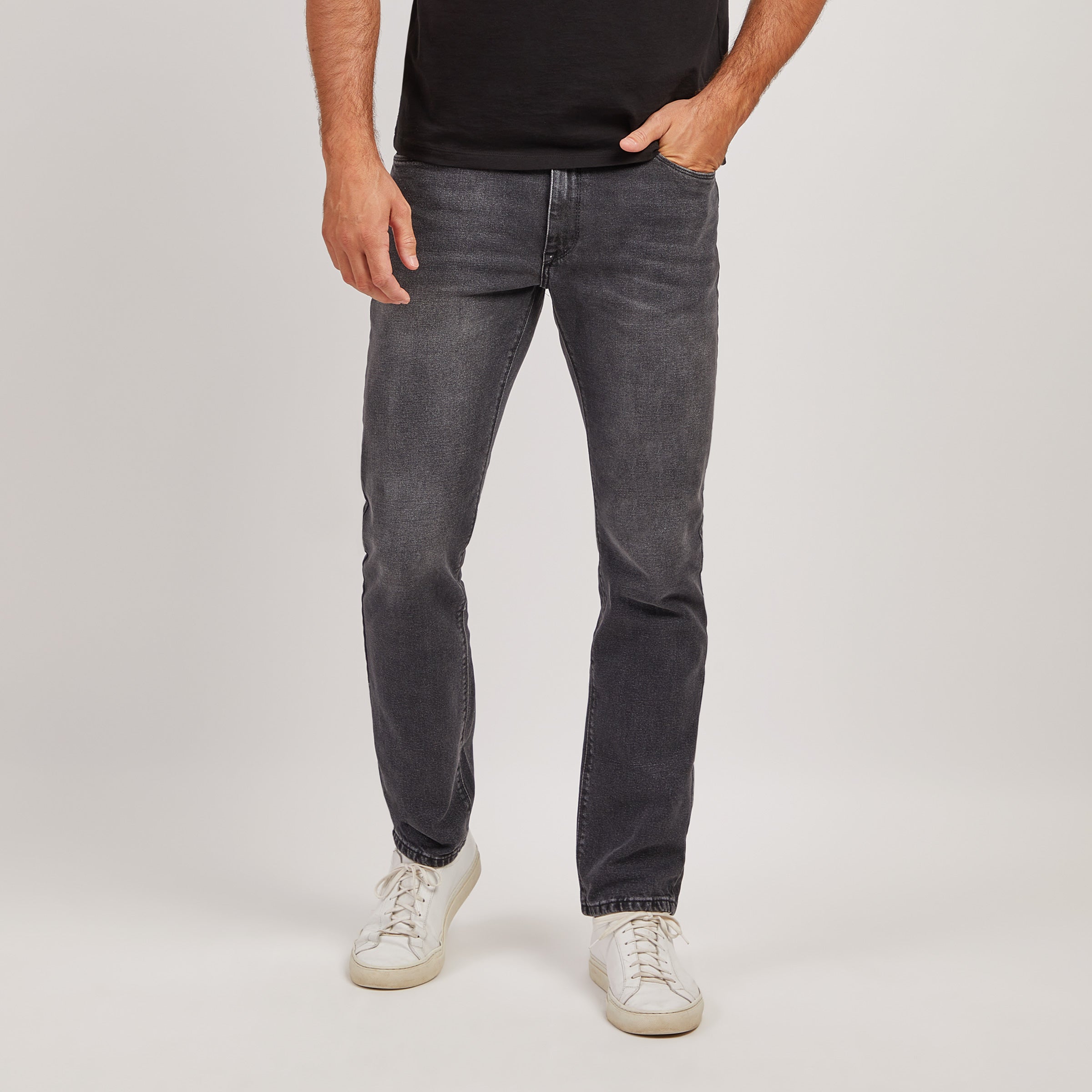 Men wearing Gray Slim Allen Jeans