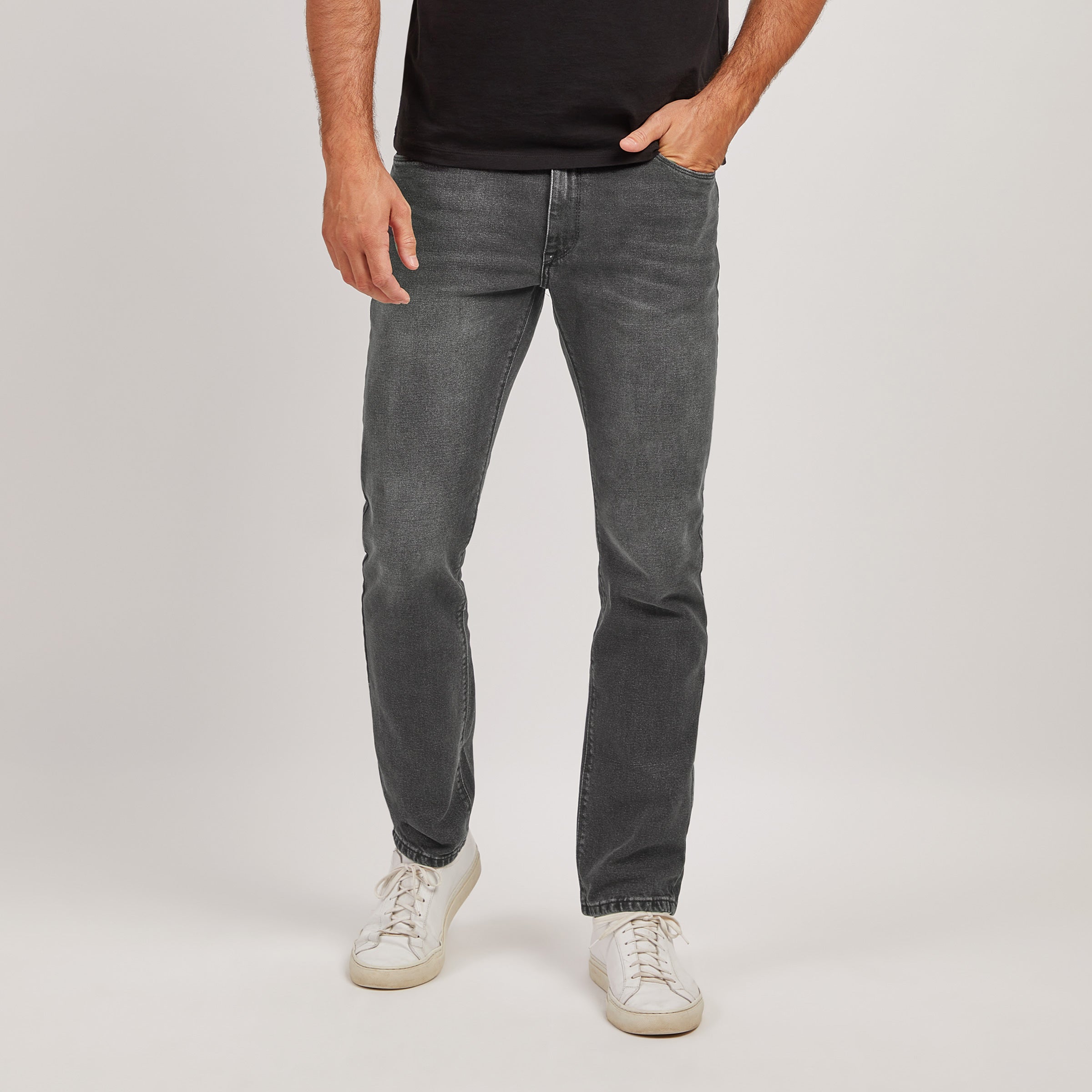 Men wearing Gray Slim Allen Jeans