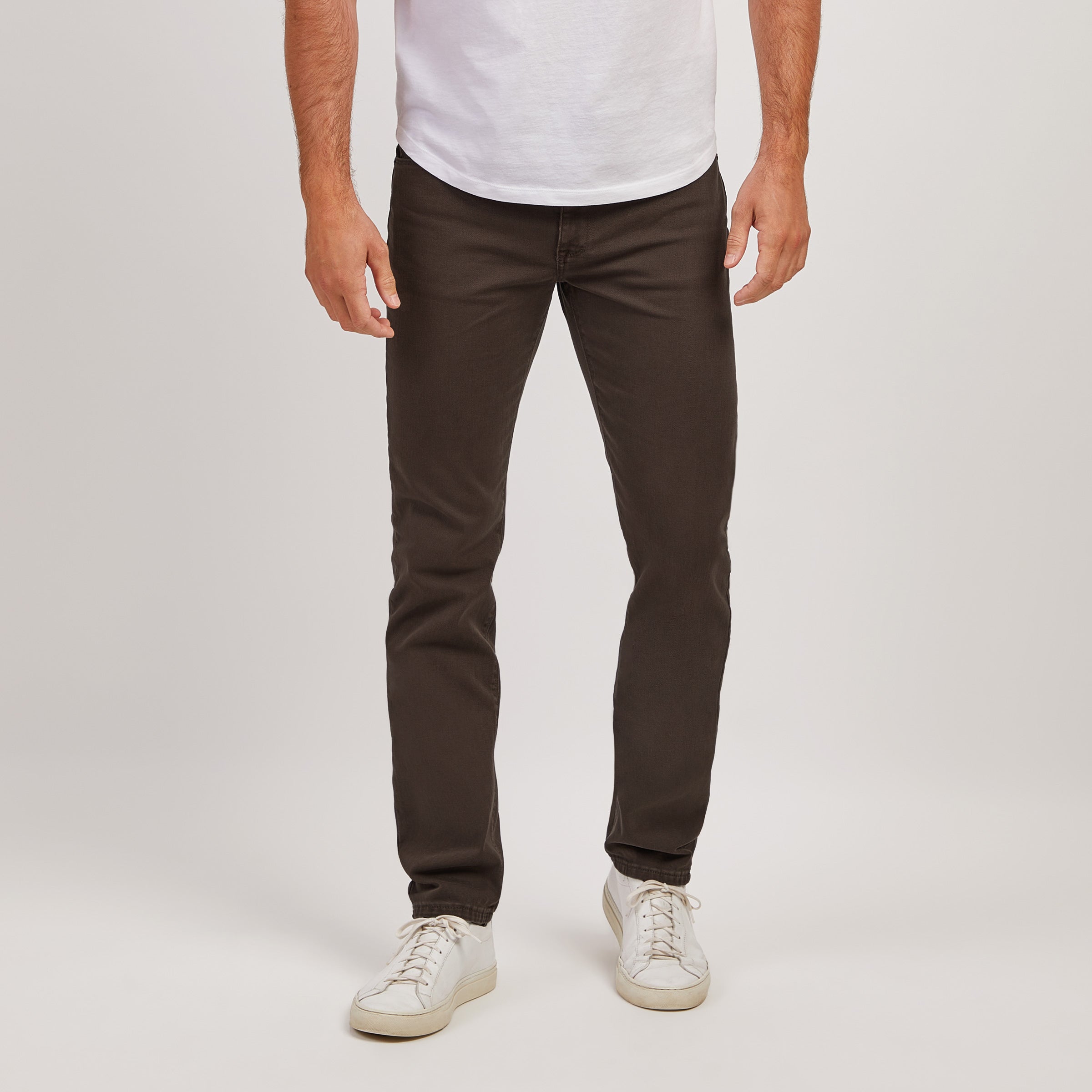 Men wearing Mocha Slim Mercer Jeans