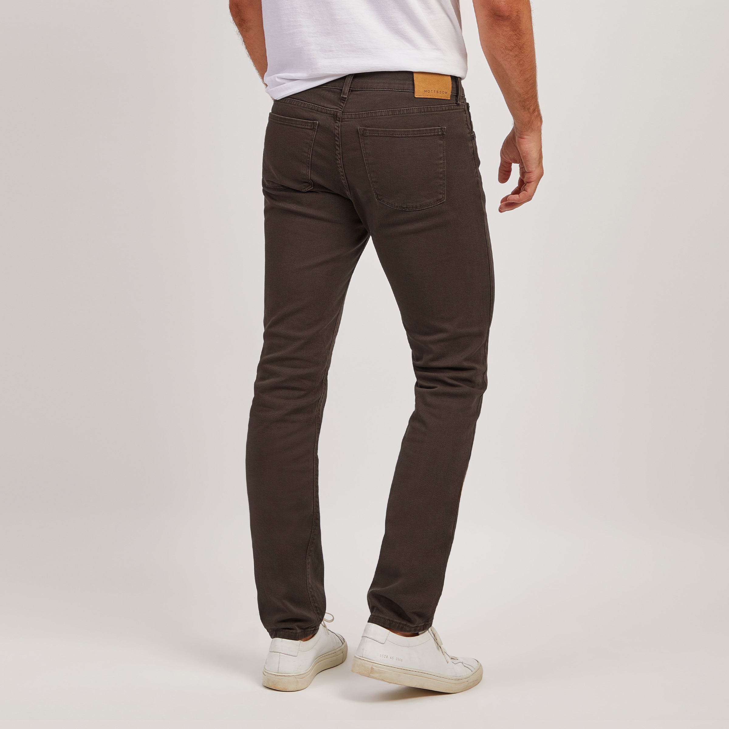 Men wearing Mocha Slim Mercer Jeans