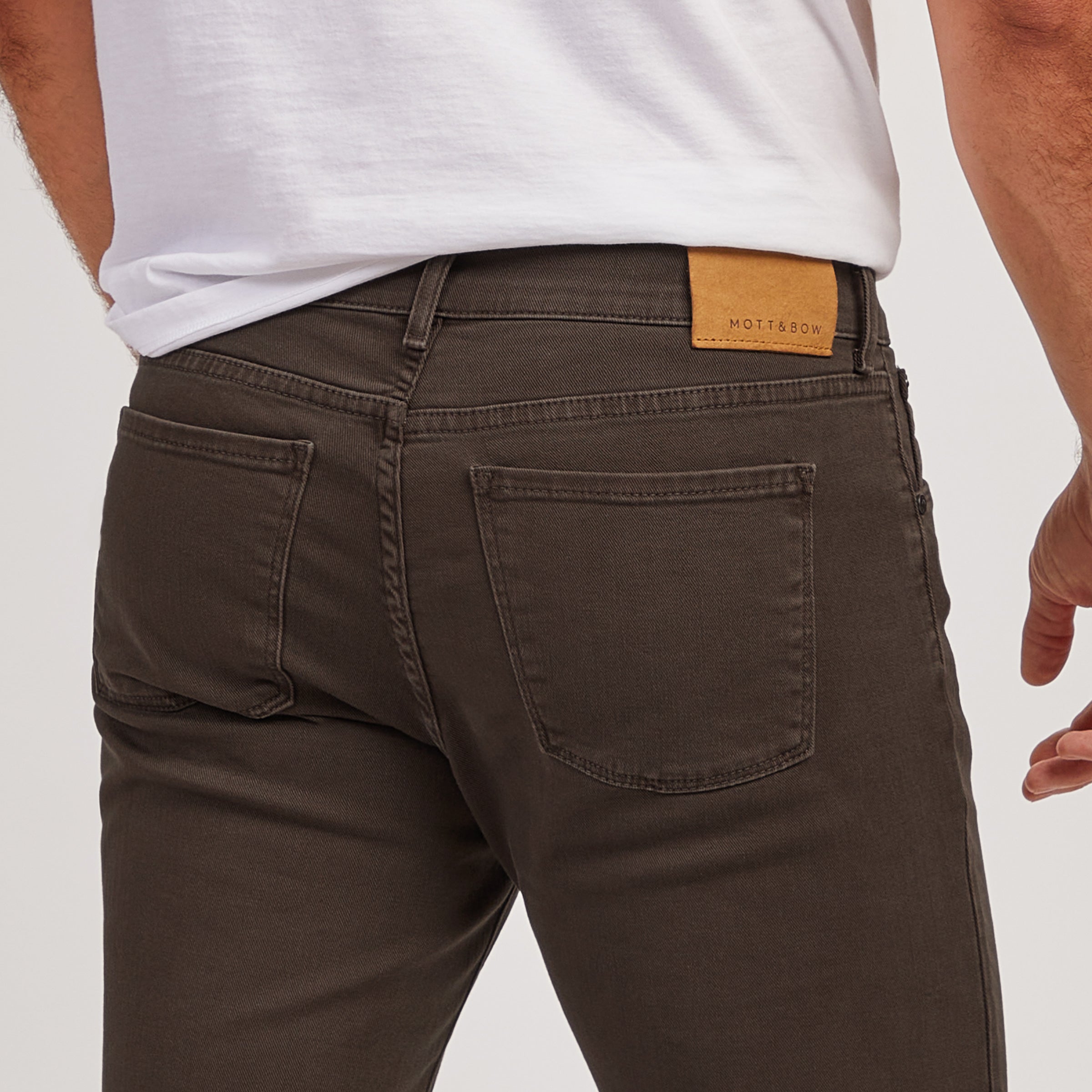 Men wearing Mocha Slim Mercer Jeans