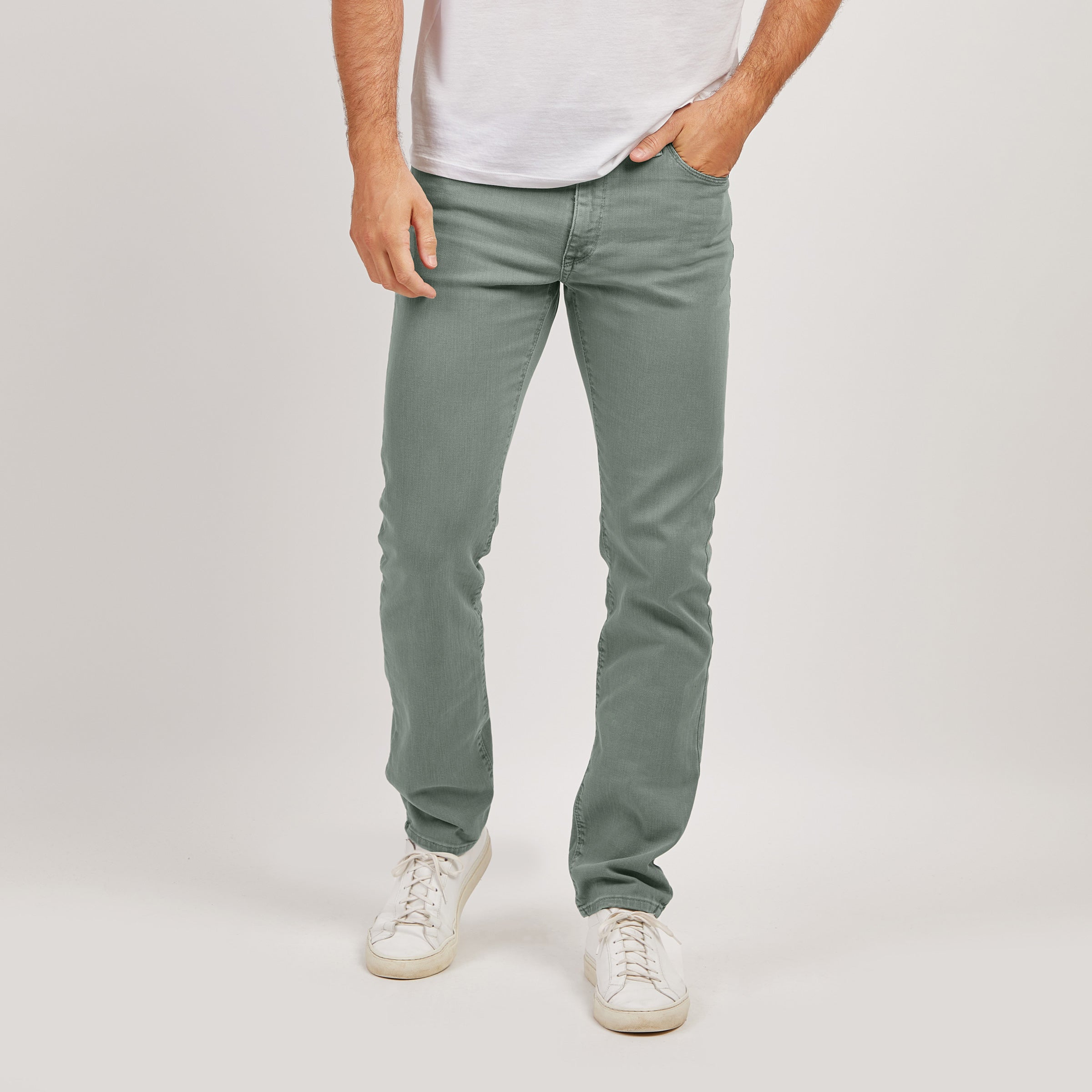 Men wearing Sage Slim Mercer Jeans