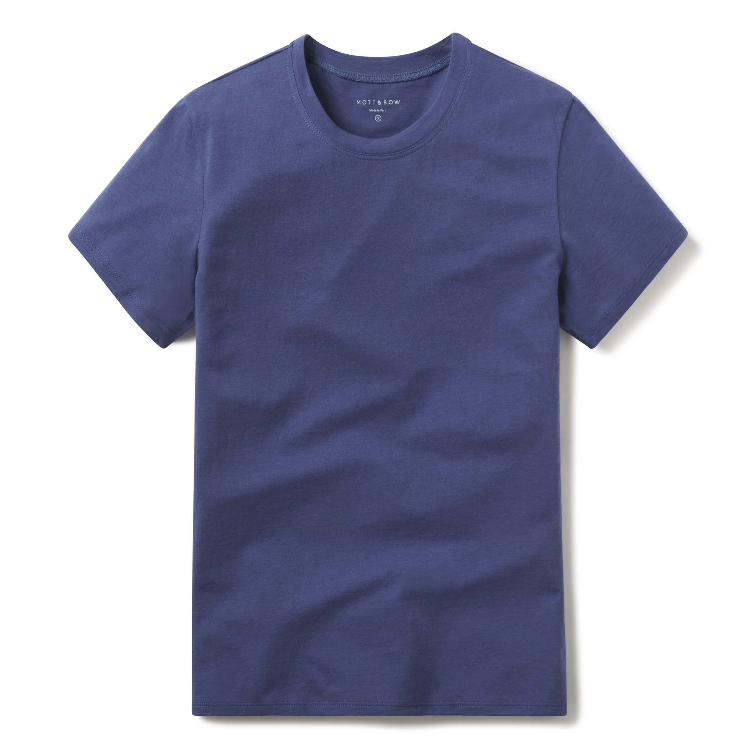 Women wearing Azul marino vintage Fitted Crew Marcy Tee