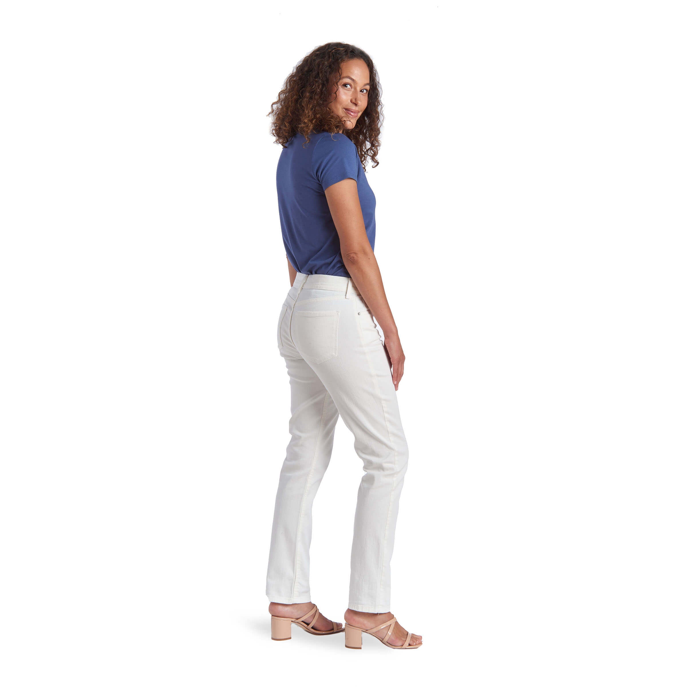 Women wearing Bone Slim Straight Mercer Jeans