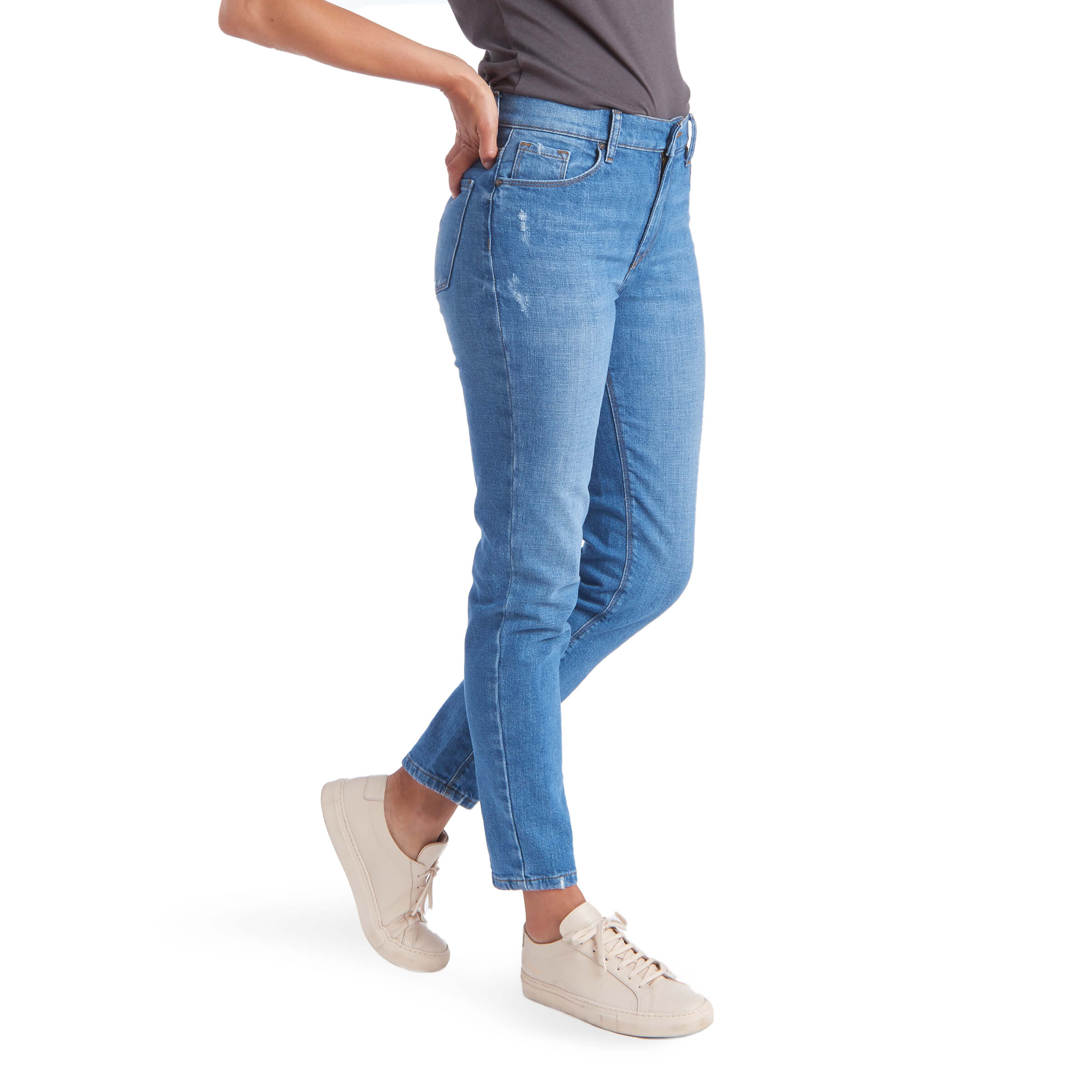 Women wearing Light Blue Mom Charlton Jeans