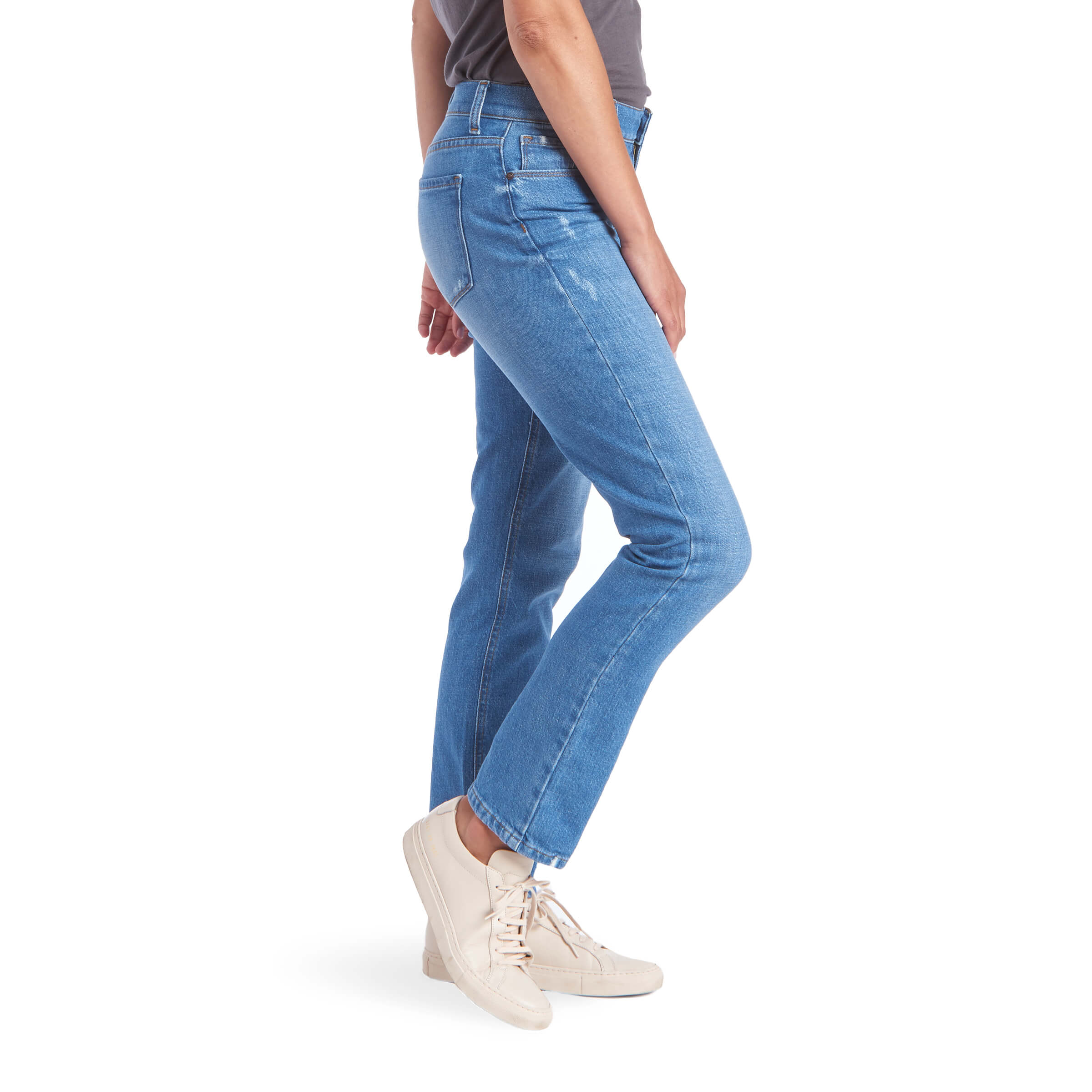 Women wearing Bleu Clair Slim Straight Charlton Jeans