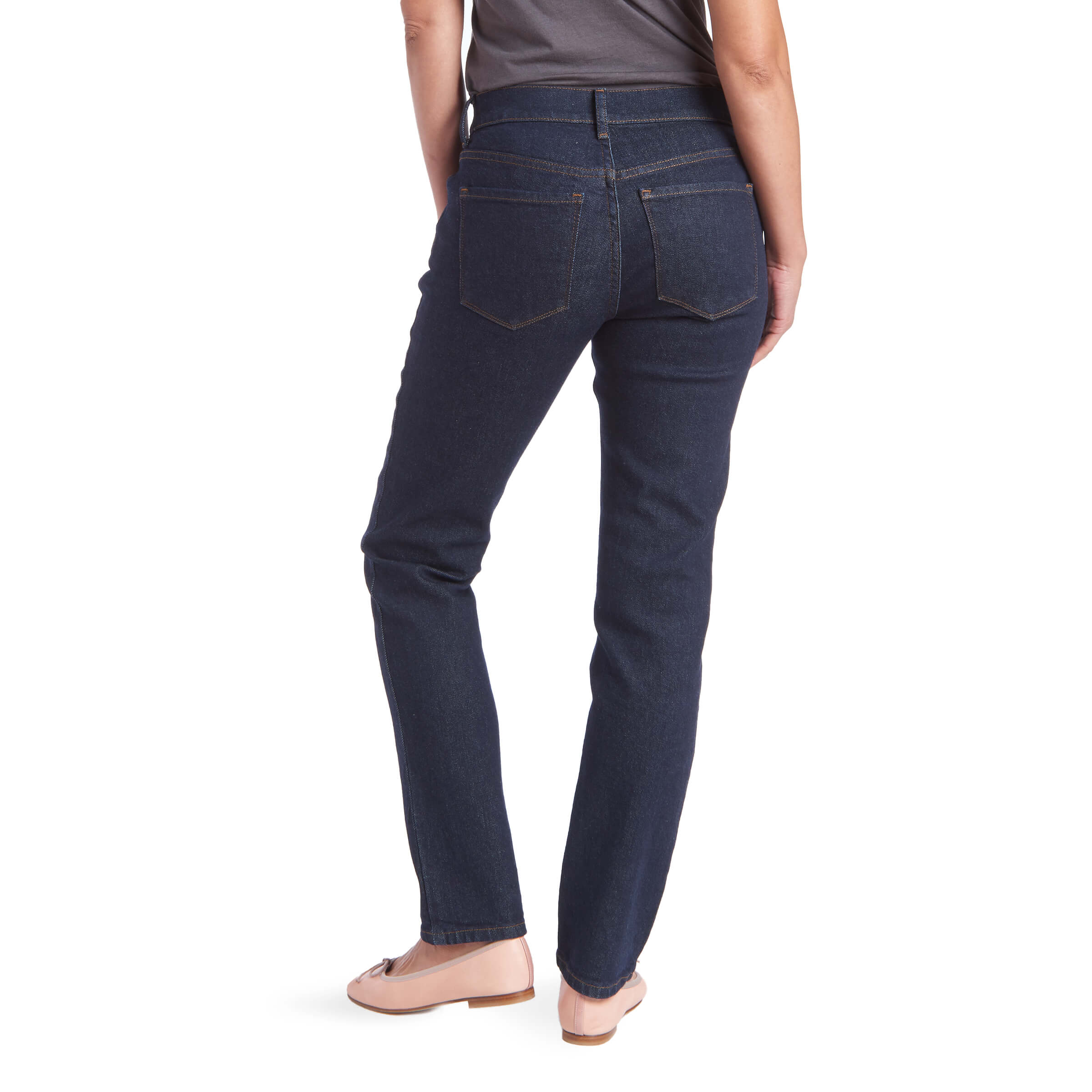 Women wearing Azul oscuro Slim Straight Grand Jeans