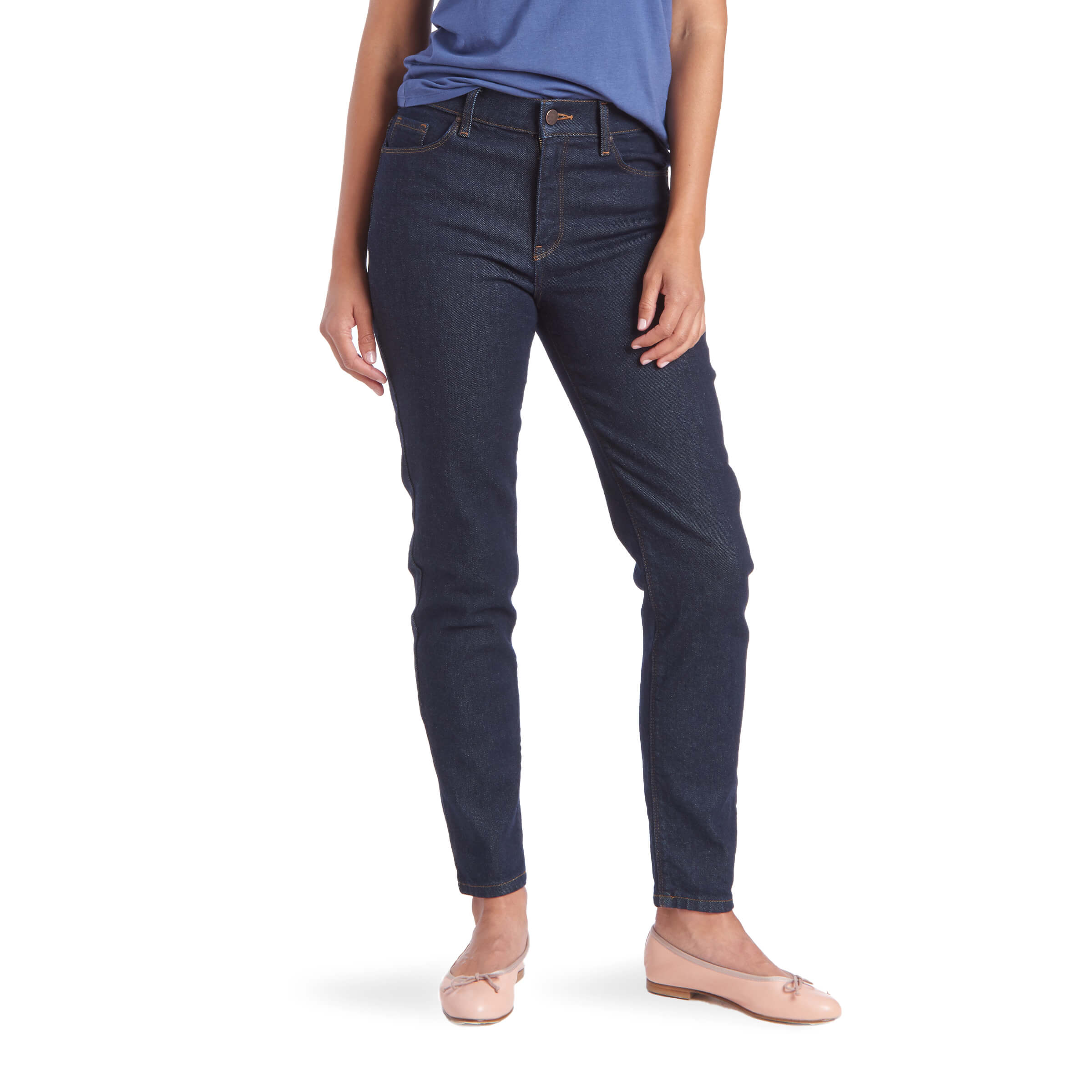 Women wearing Dark Blue Mom Grand Jeans