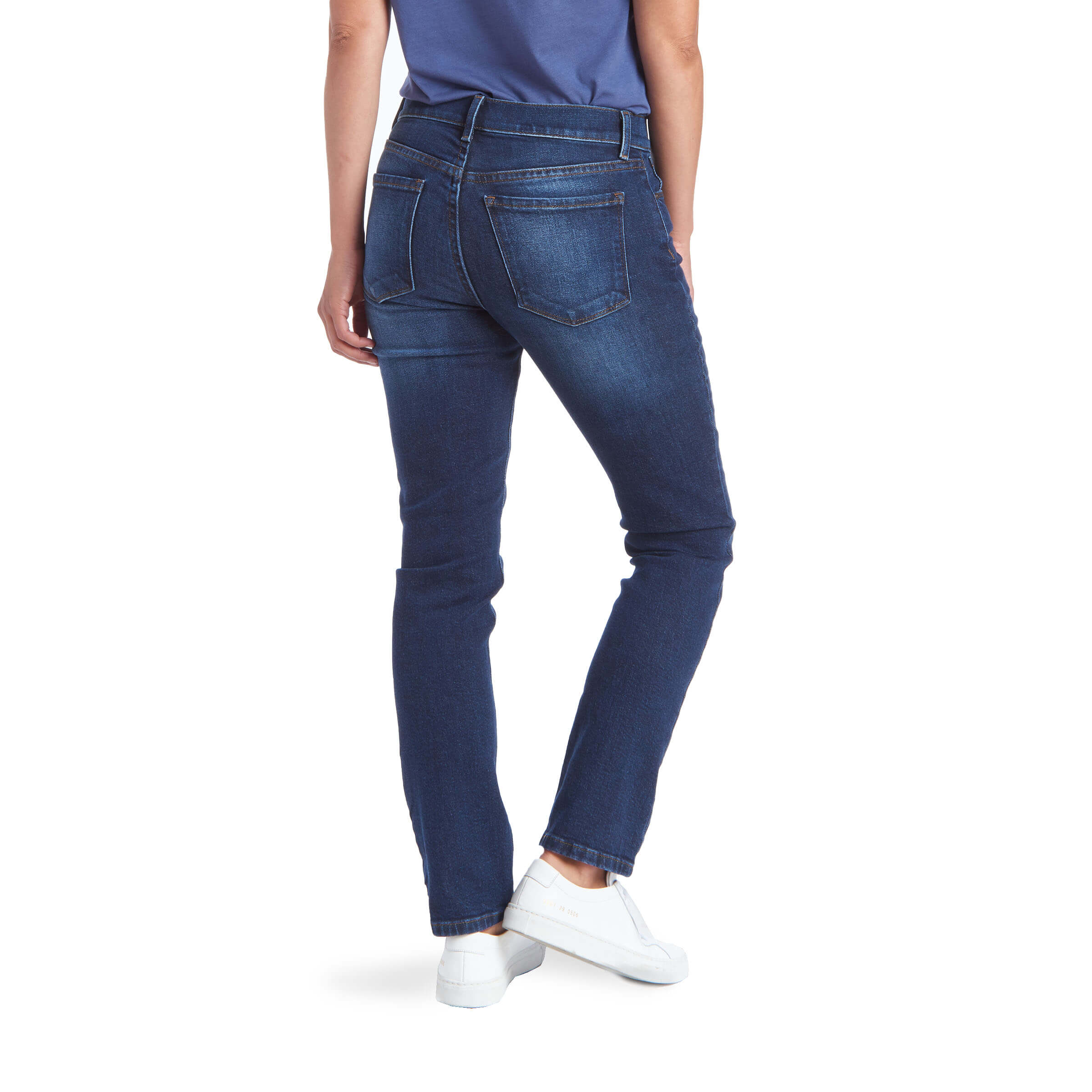 Women wearing Azul oscuro/medio Slim Straight Grand Jeans