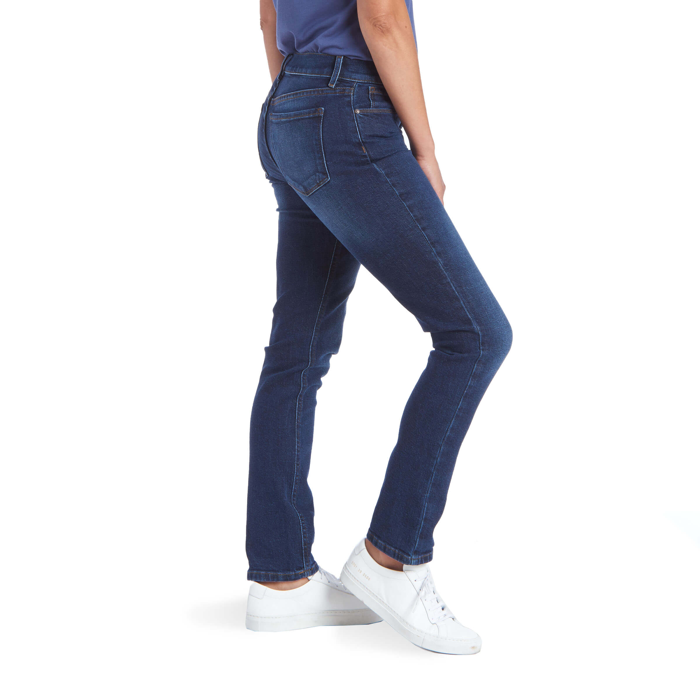 Women wearing Azul oscuro/medio Slim Straight Grand Jeans