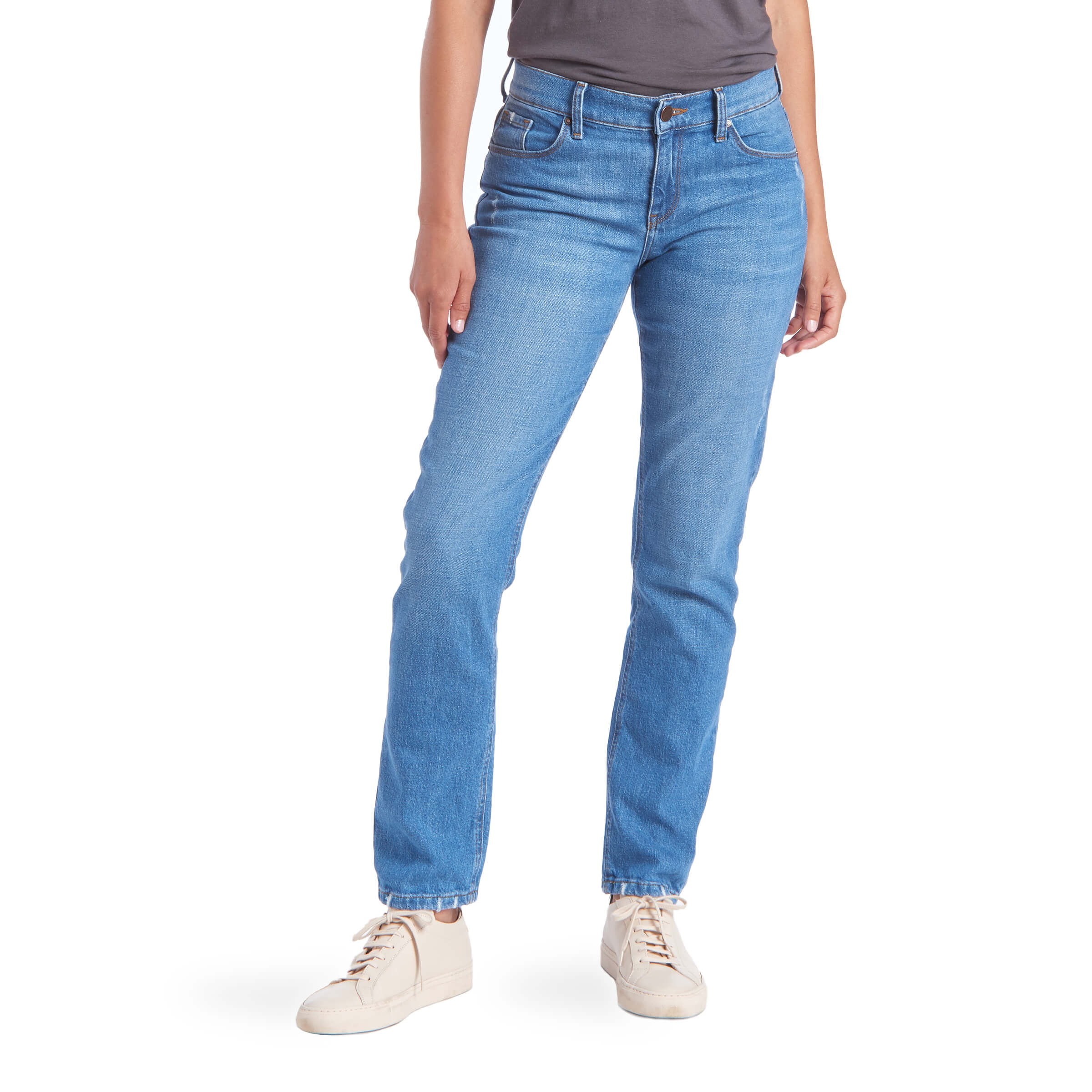 Women wearing Bleu Clair Slim Straight Charlton Jeans