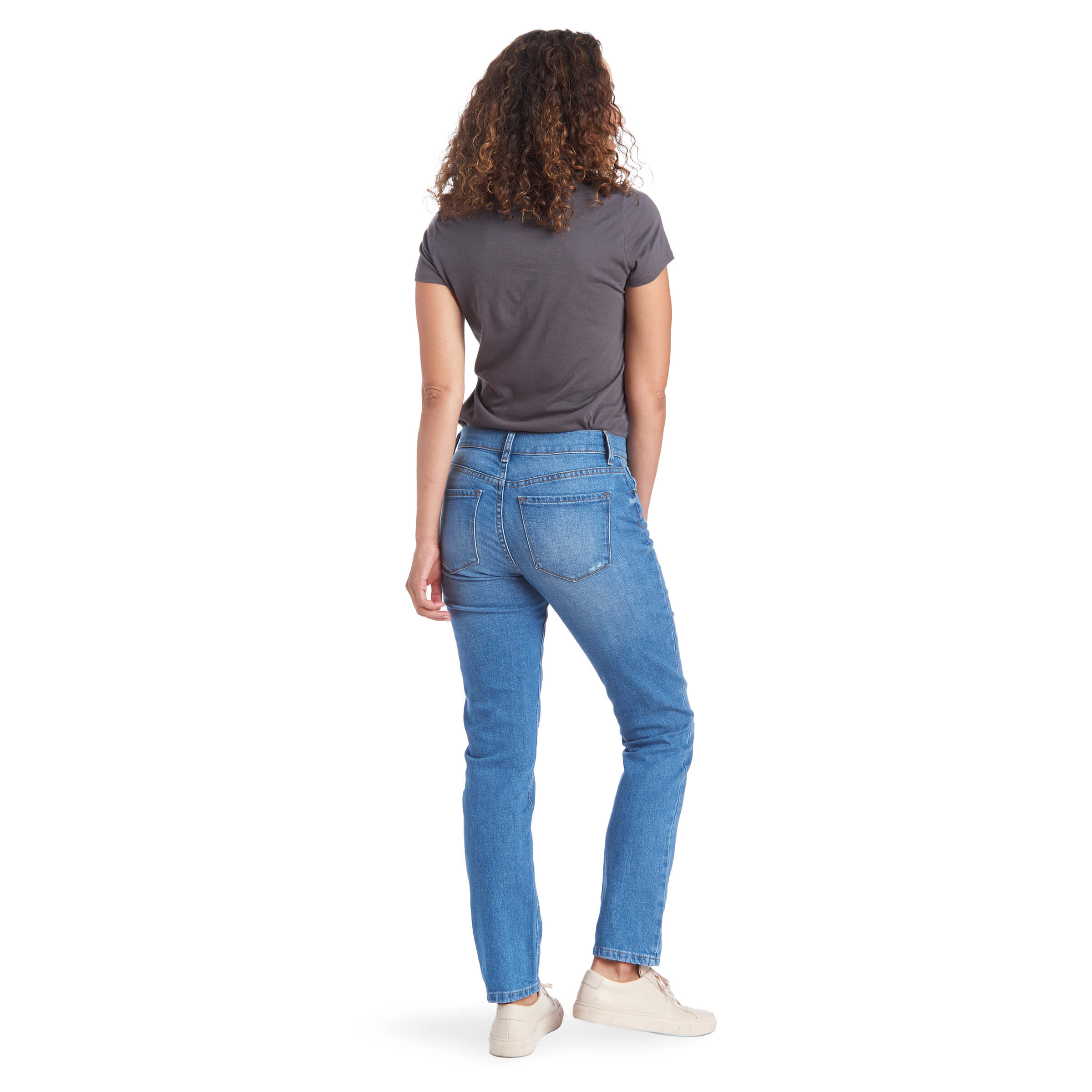 Women wearing Light Blue Slim Straight Charlton Jeans