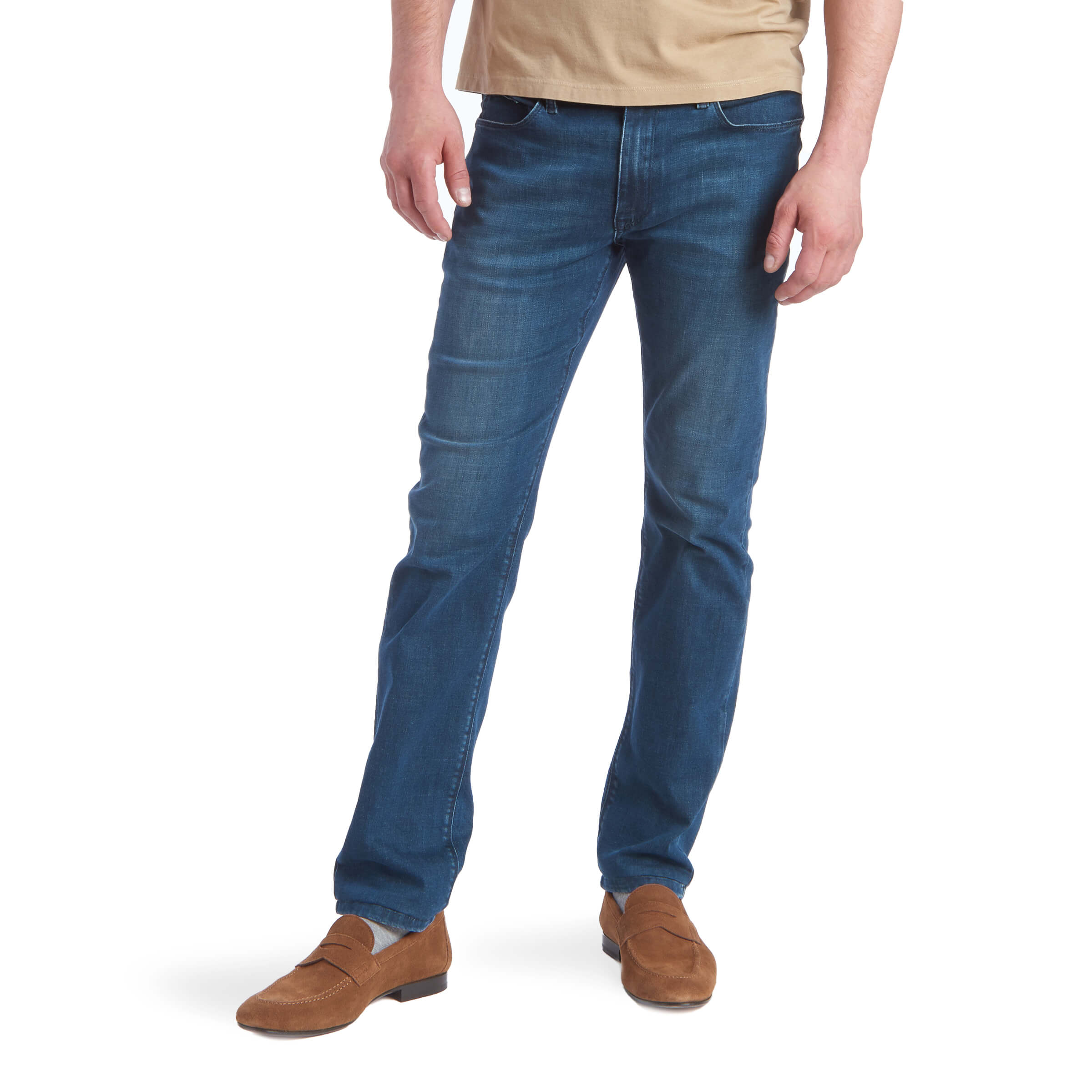 Men wearing Medium/Dark Blue Slim Fulton Jeans