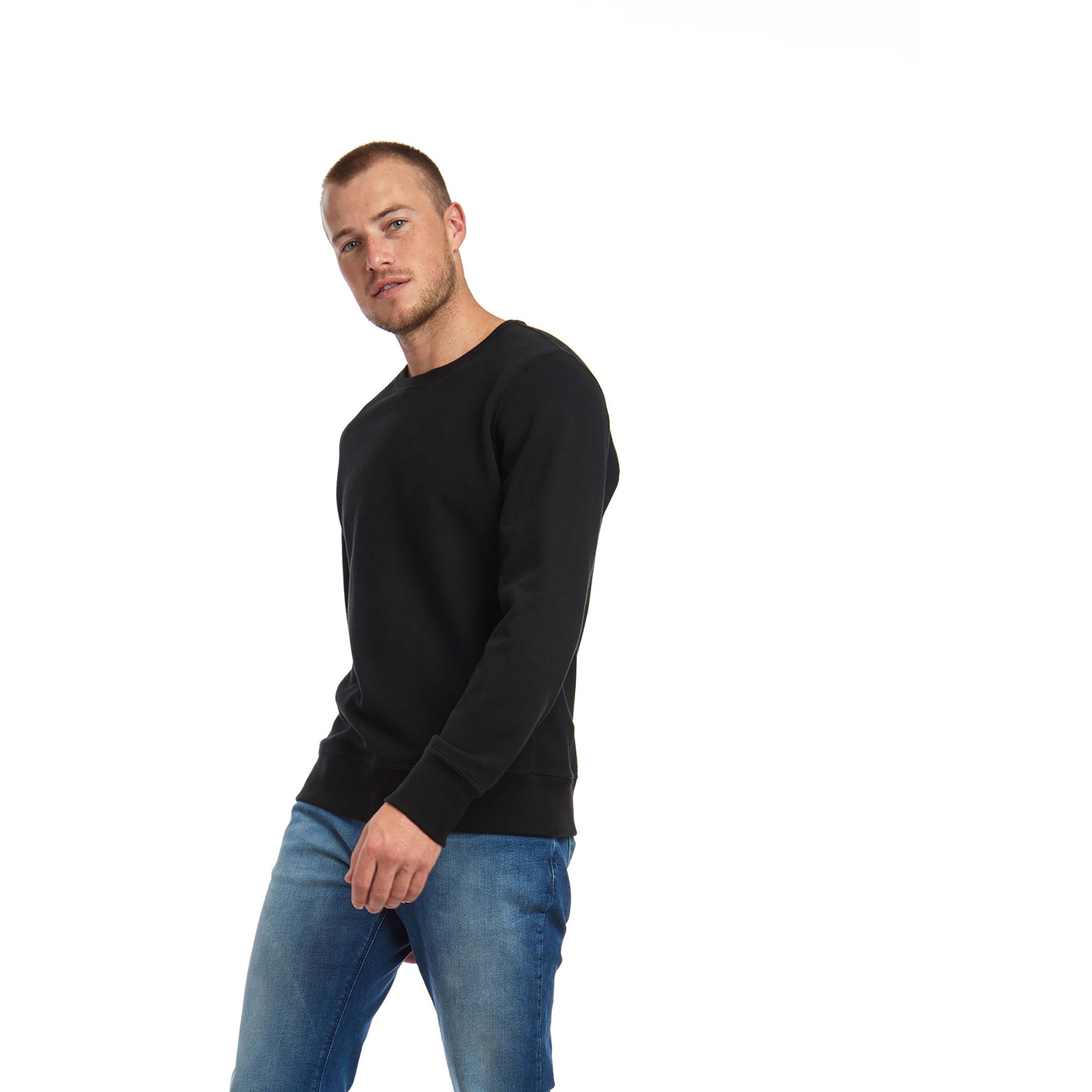 Men wearing Black The French Terry Sweatshirt Hooper