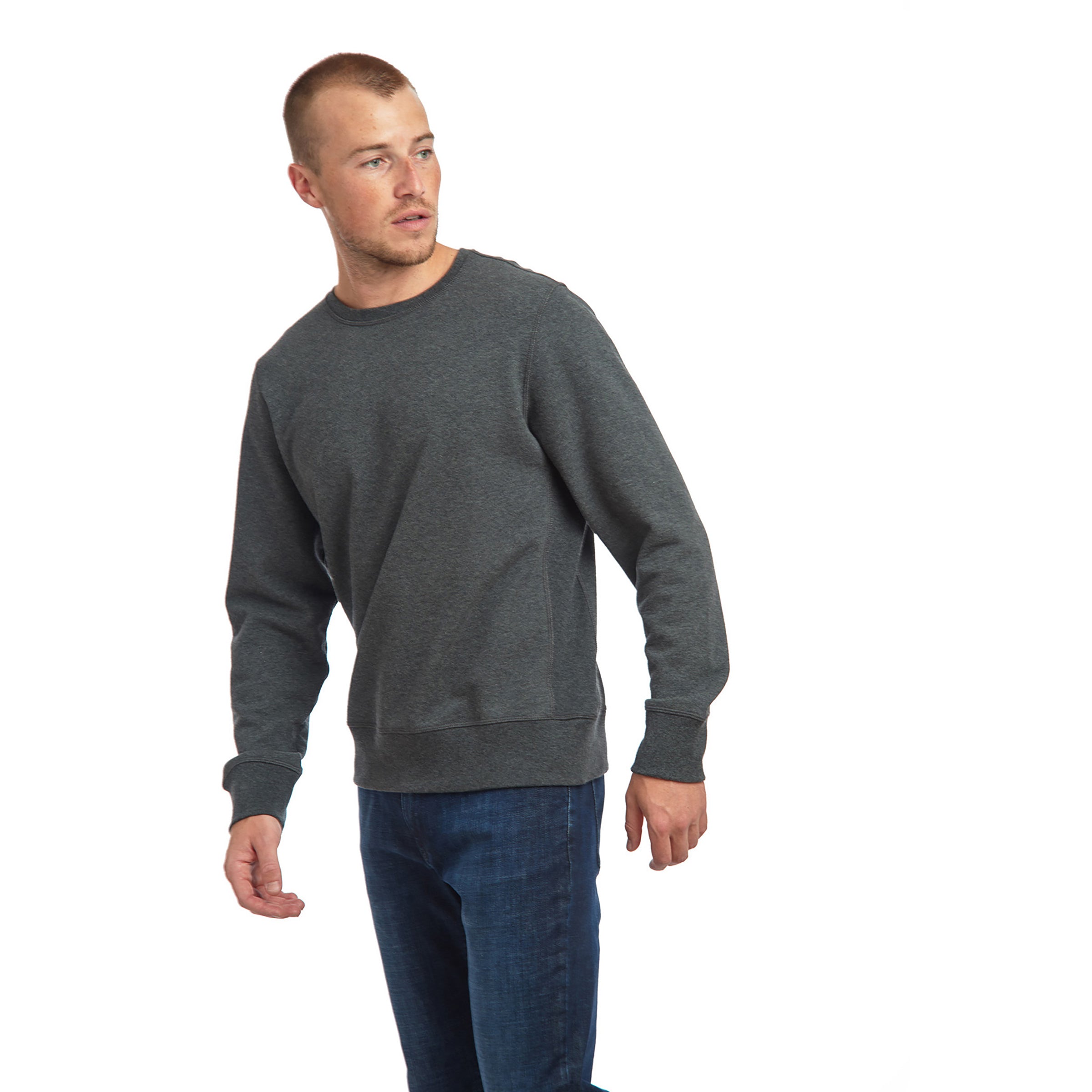 Men wearing Gris Fusain The French Terry Sweatshirt Hooper