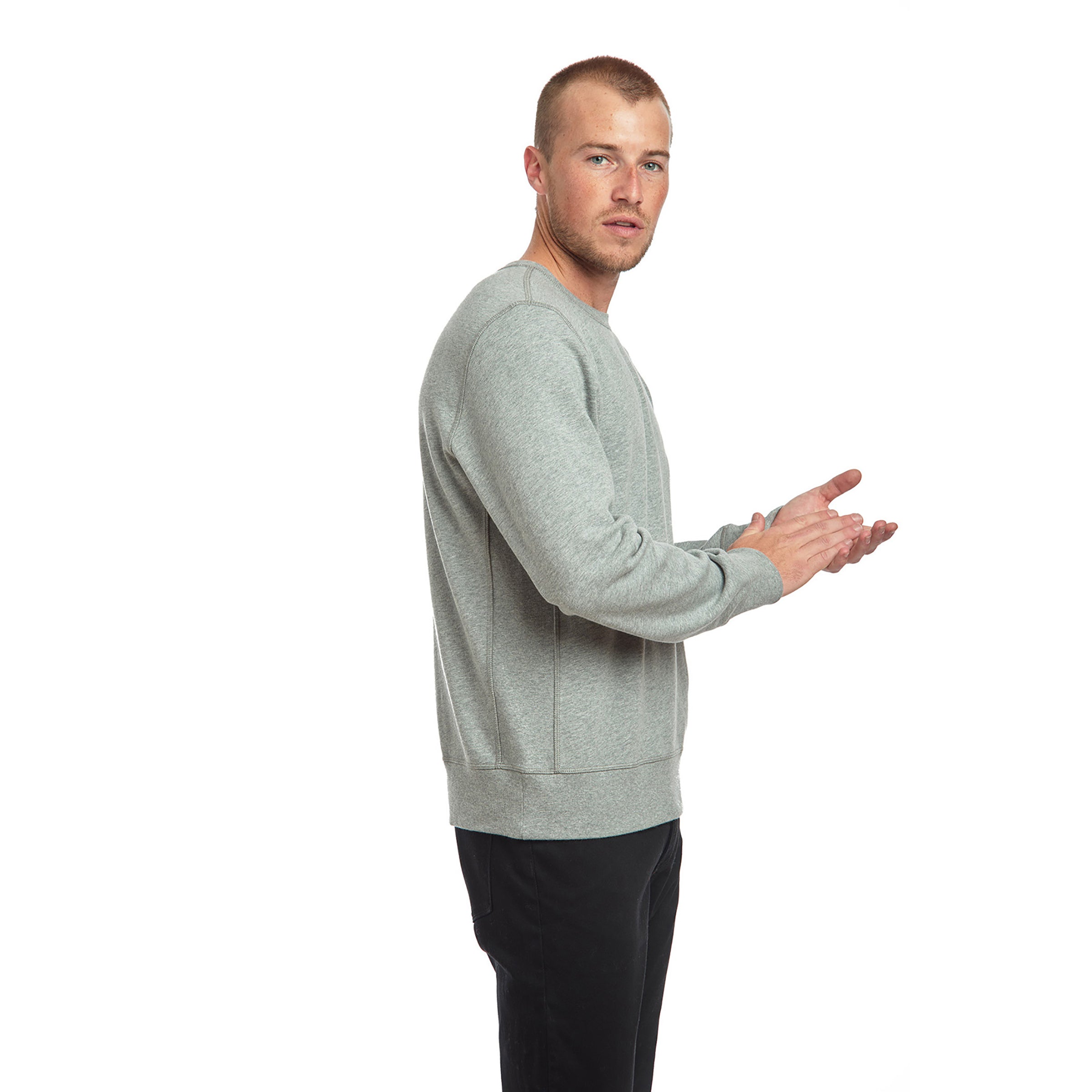 Men wearing Heather Gray The French Terry Sweatshirt Hooper