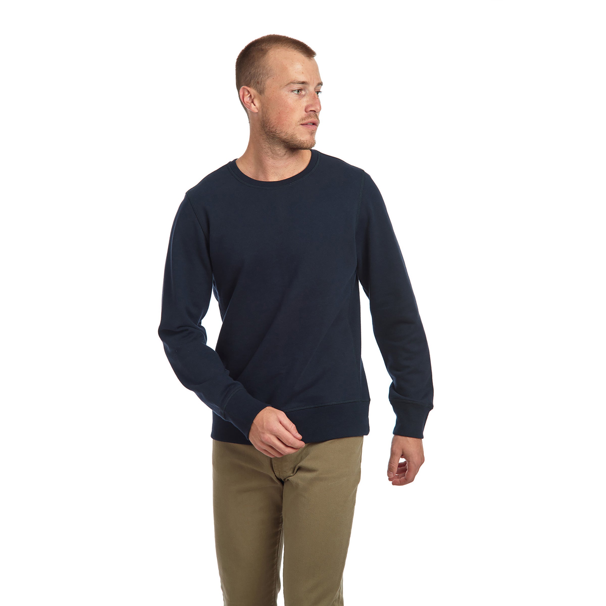 Men wearing Navy The French Terry Sweatshirt Hooper