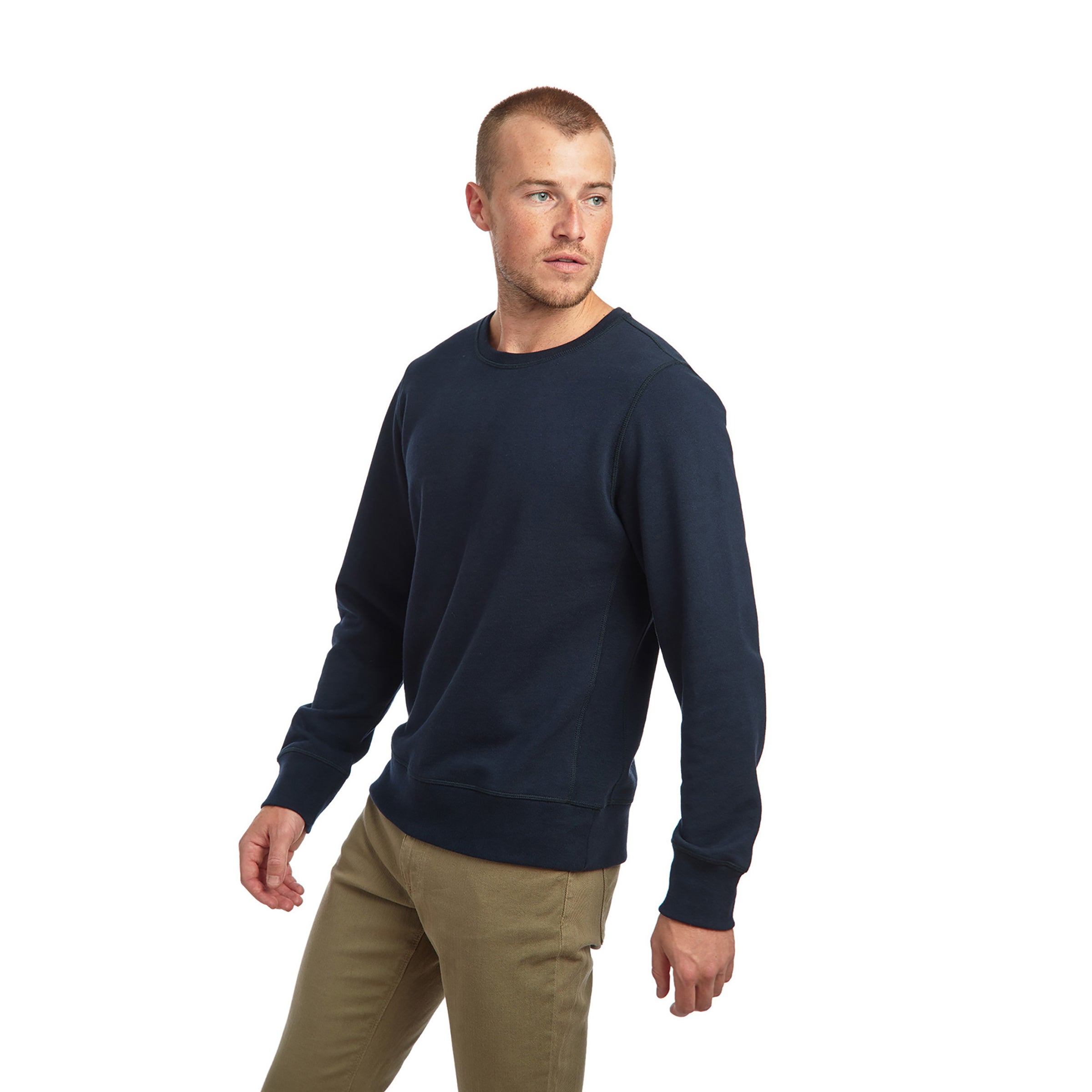 Men wearing Navy The French Terry Sweatshirt Hooper