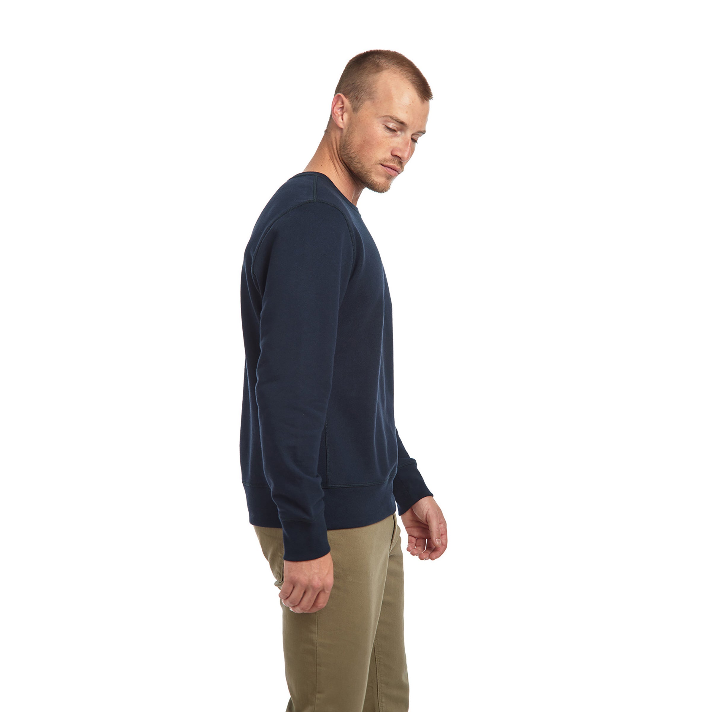 Men wearing Navy The French Terry Sweatshirt Hooper