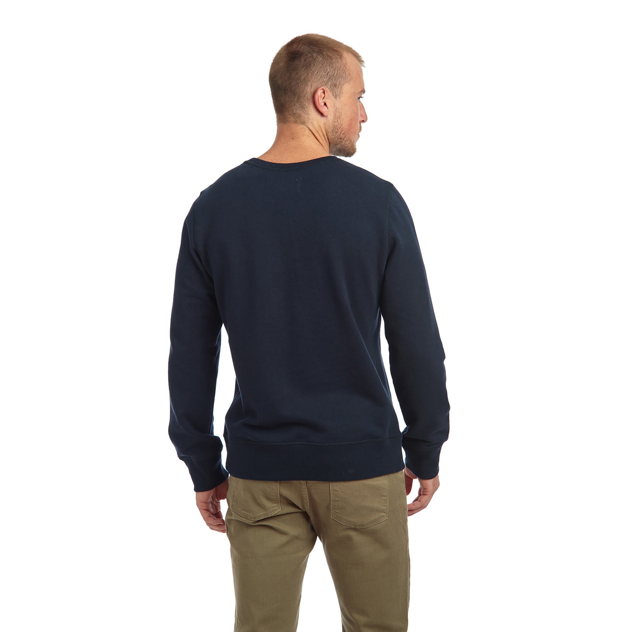 Men wearing Navy The French Terry Sweatshirt Hooper