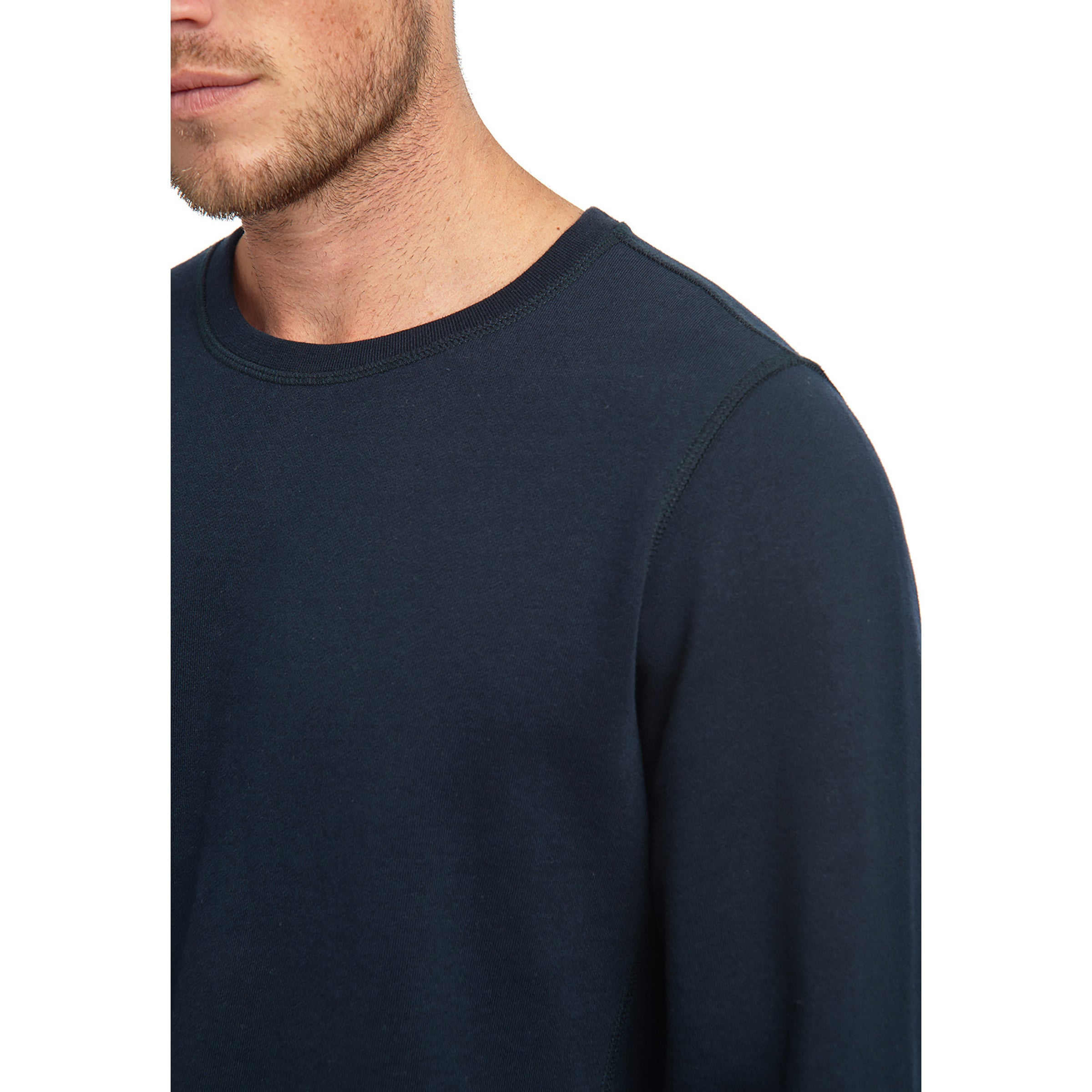 Men wearing Navy The French Terry Sweatshirt Hooper