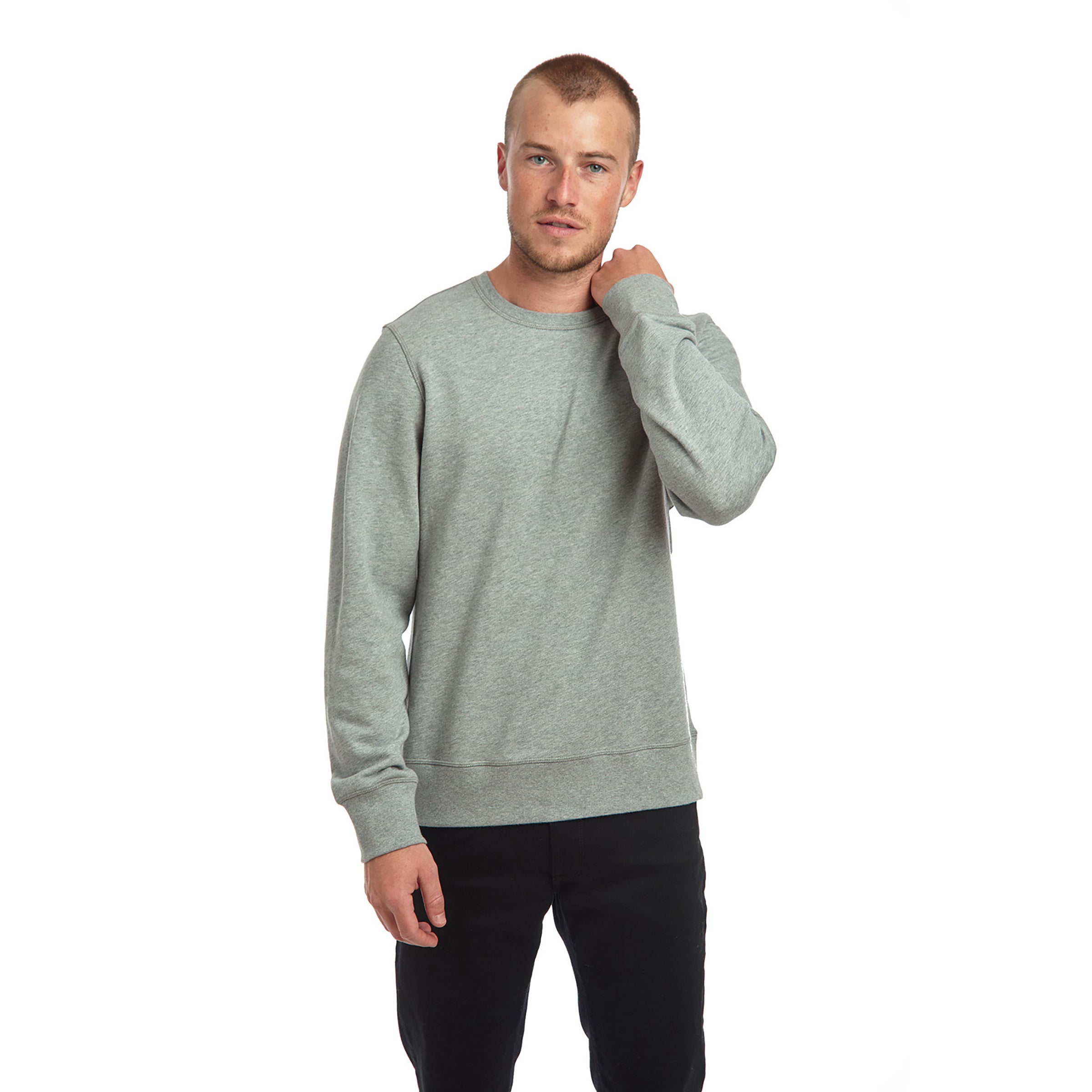 Men wearing Gris jaspeado The French Terry Sweatshirt Hooper