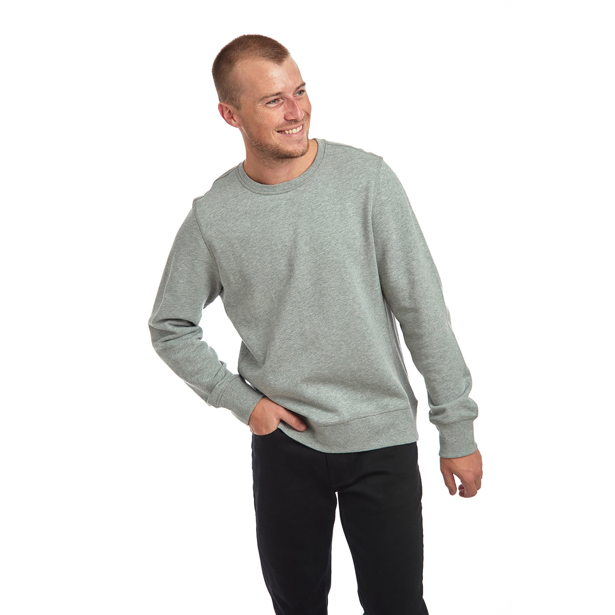 Men wearing Gris jaspeado The French Terry Sweatshirt Hooper