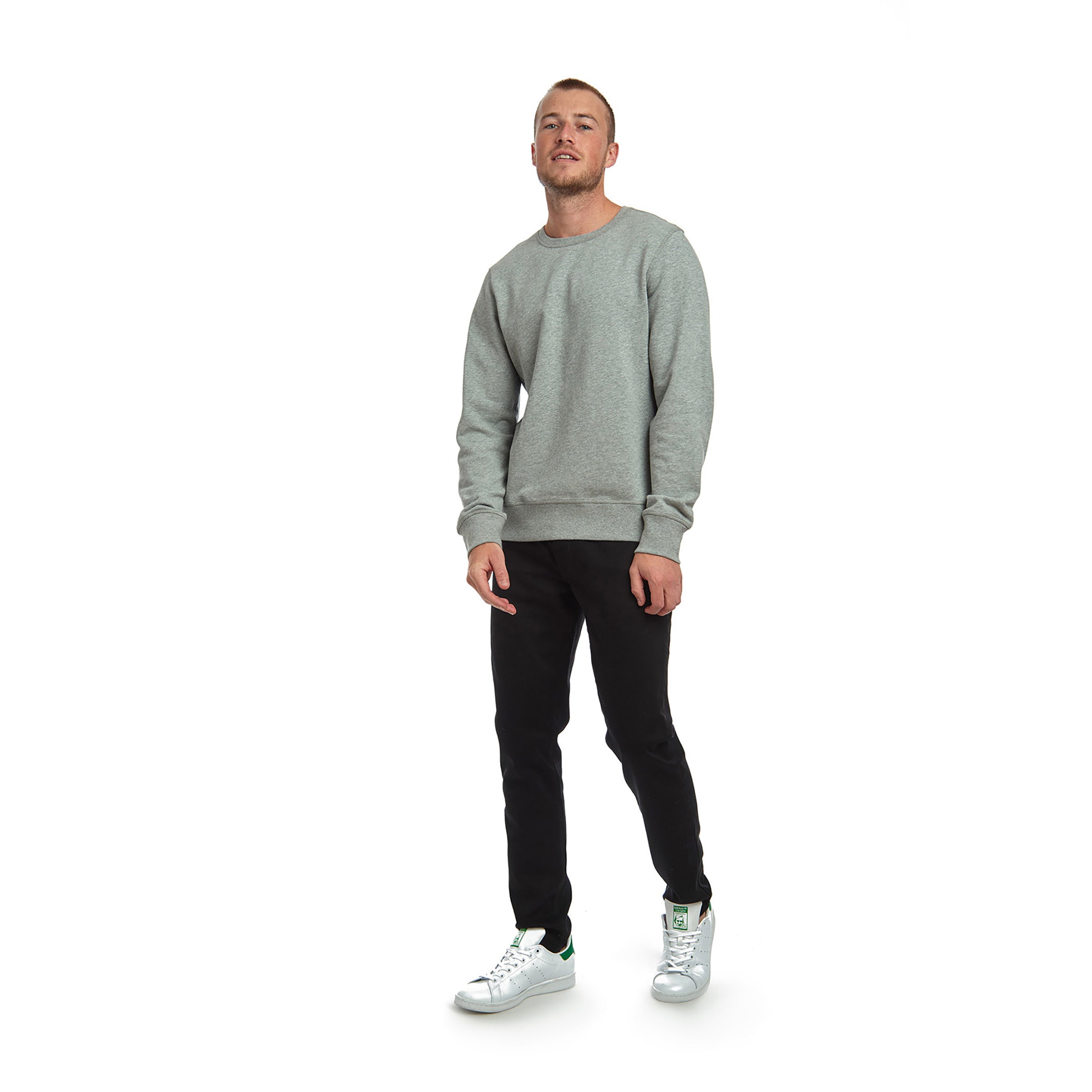 Men wearing Gris jaspeado The French Terry Sweatshirt Hooper