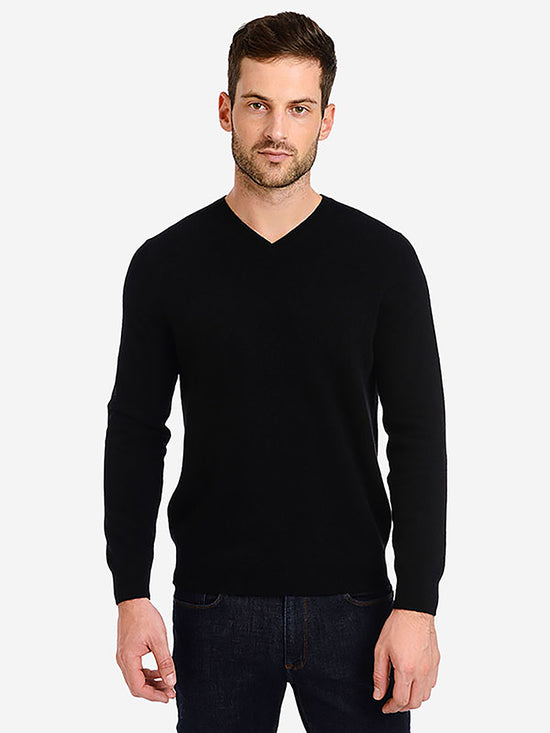Men's Classic Cashmere V-Neck Bergen Sweater - Mott & Bow