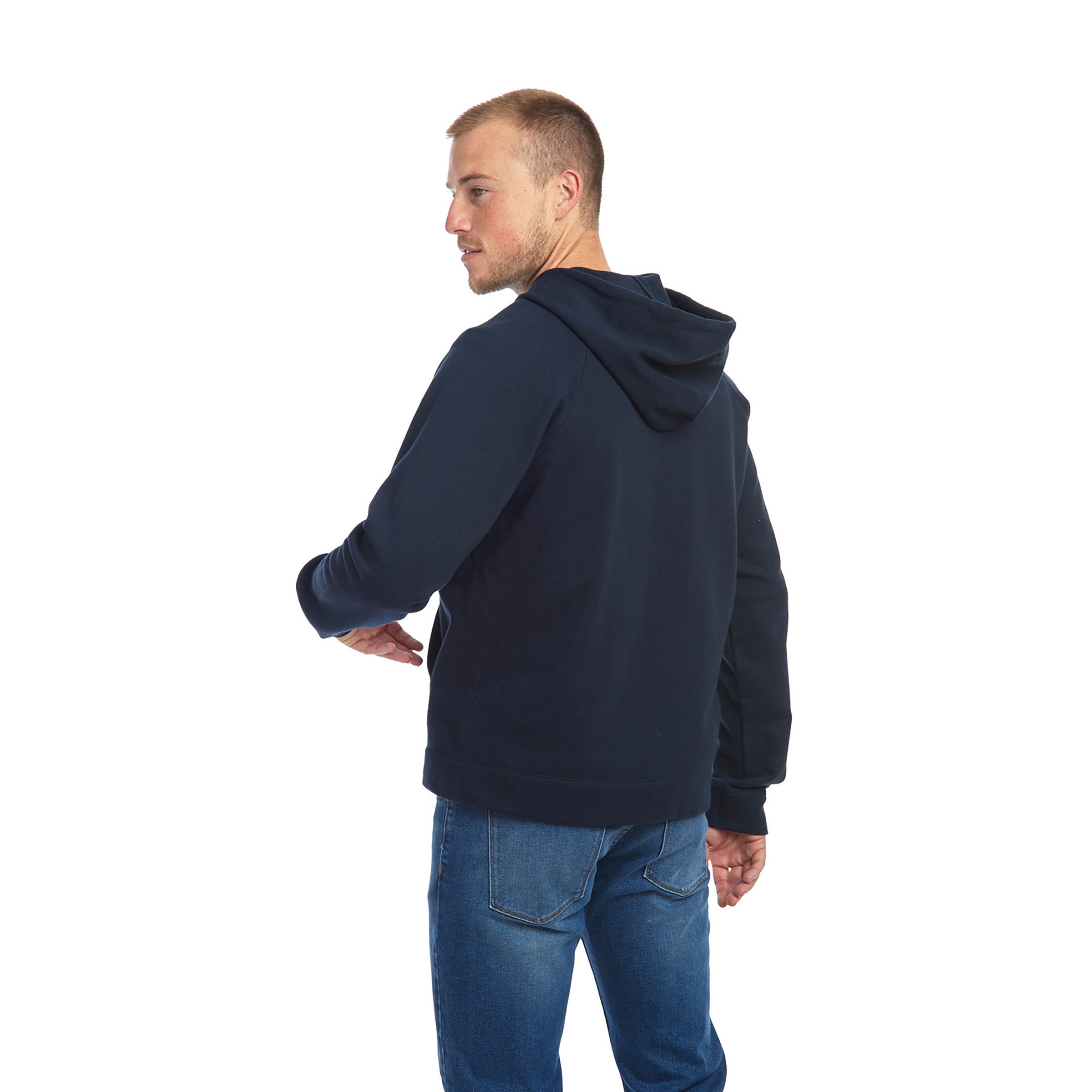 Men wearing Azul marino The French Terry Hoodie Hooper