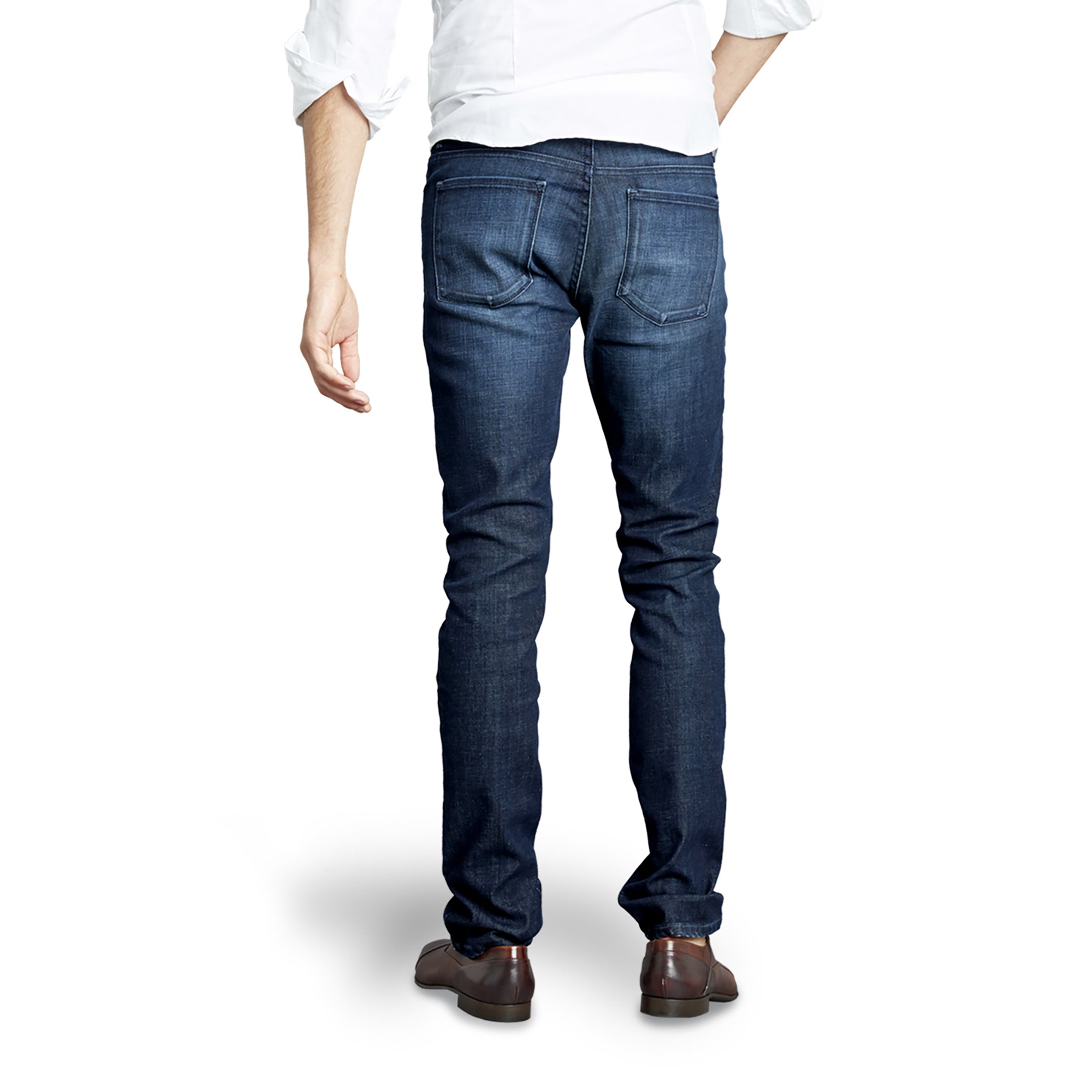 Men wearing Medium/Dark Blue Slim Crosby Jeans