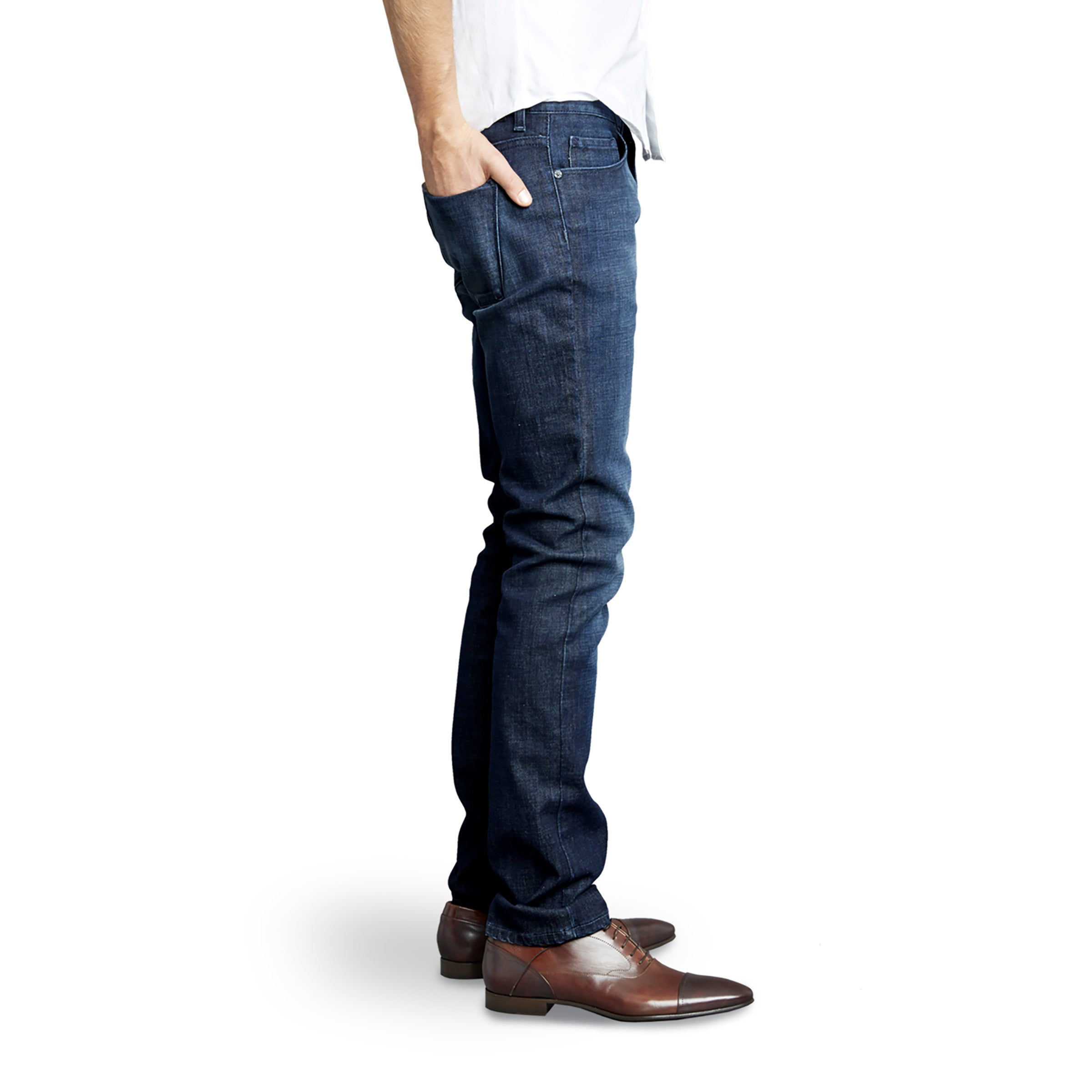 Men wearing Medium/Dark Blue Slim Crosby Jeans