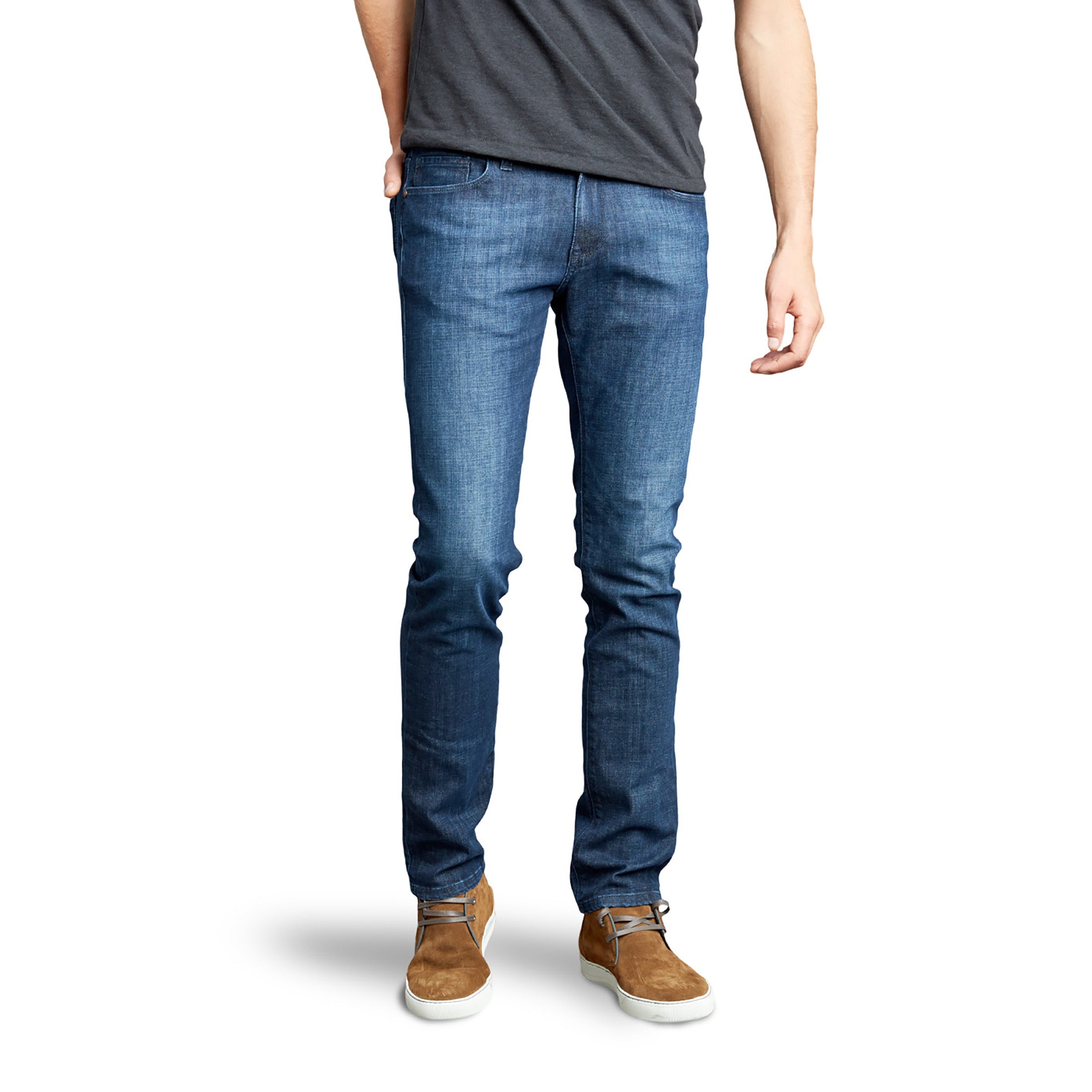 Men wearing Medium Blue Slim Mosco Jeans