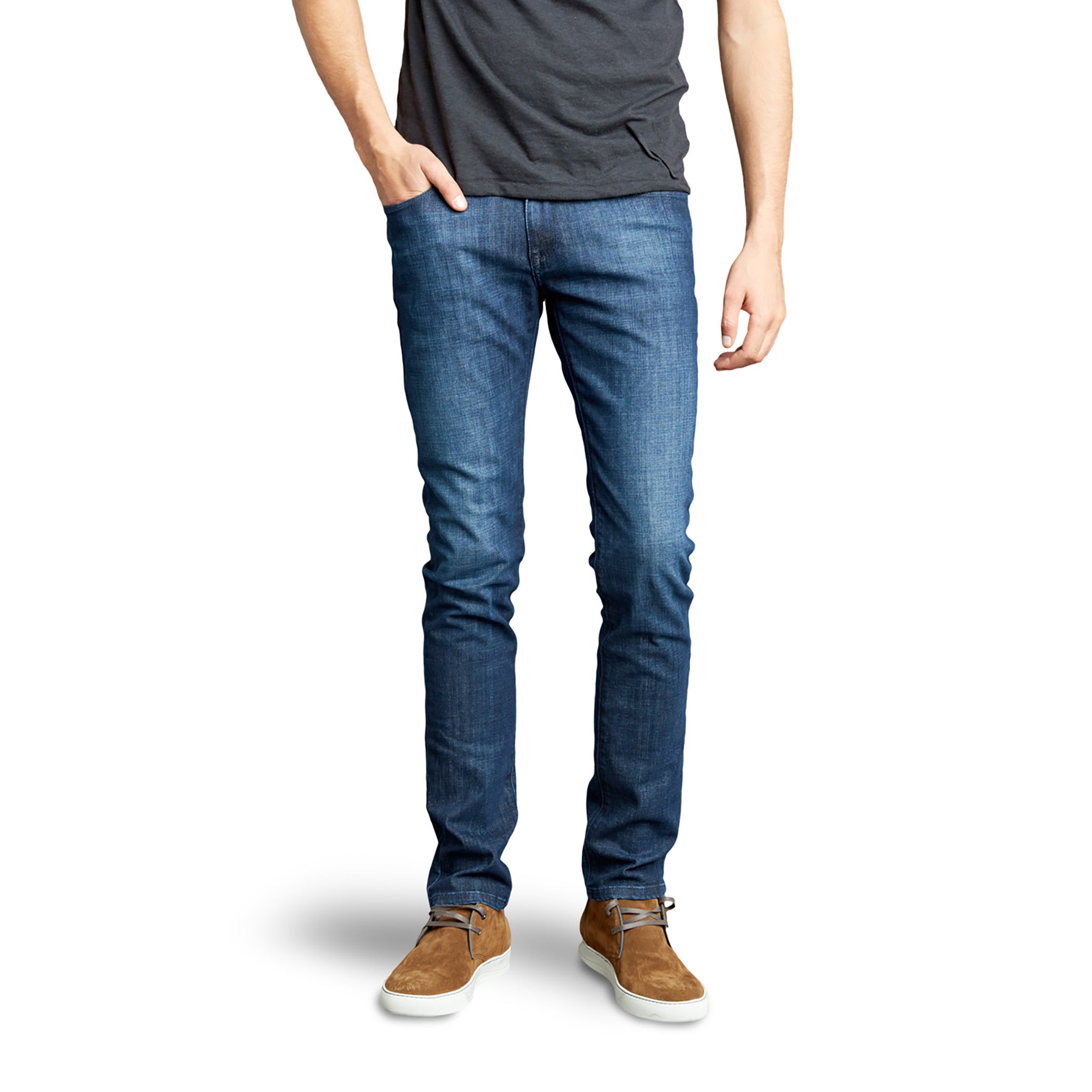 Men wearing Medium Blue Slim Mosco Jeans