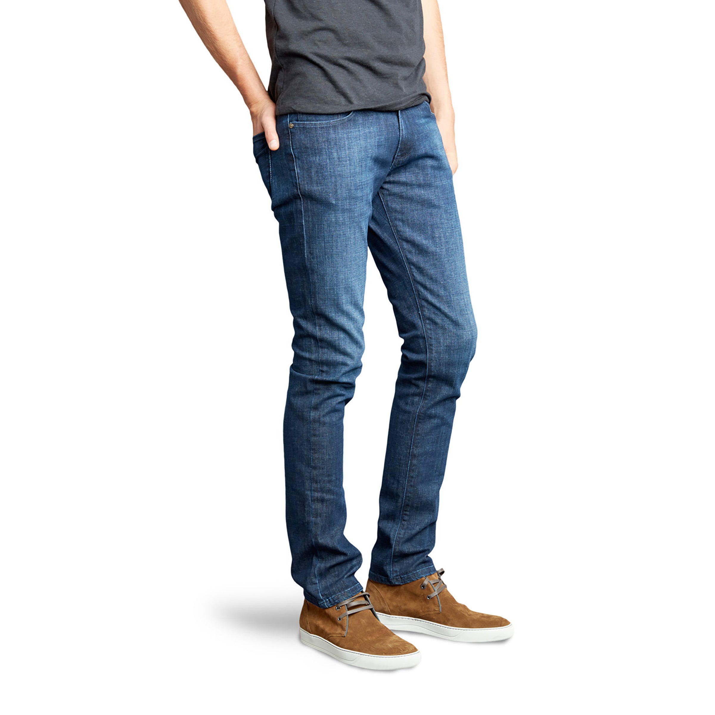 Men wearing Medium Blue Slim Mosco Jeans